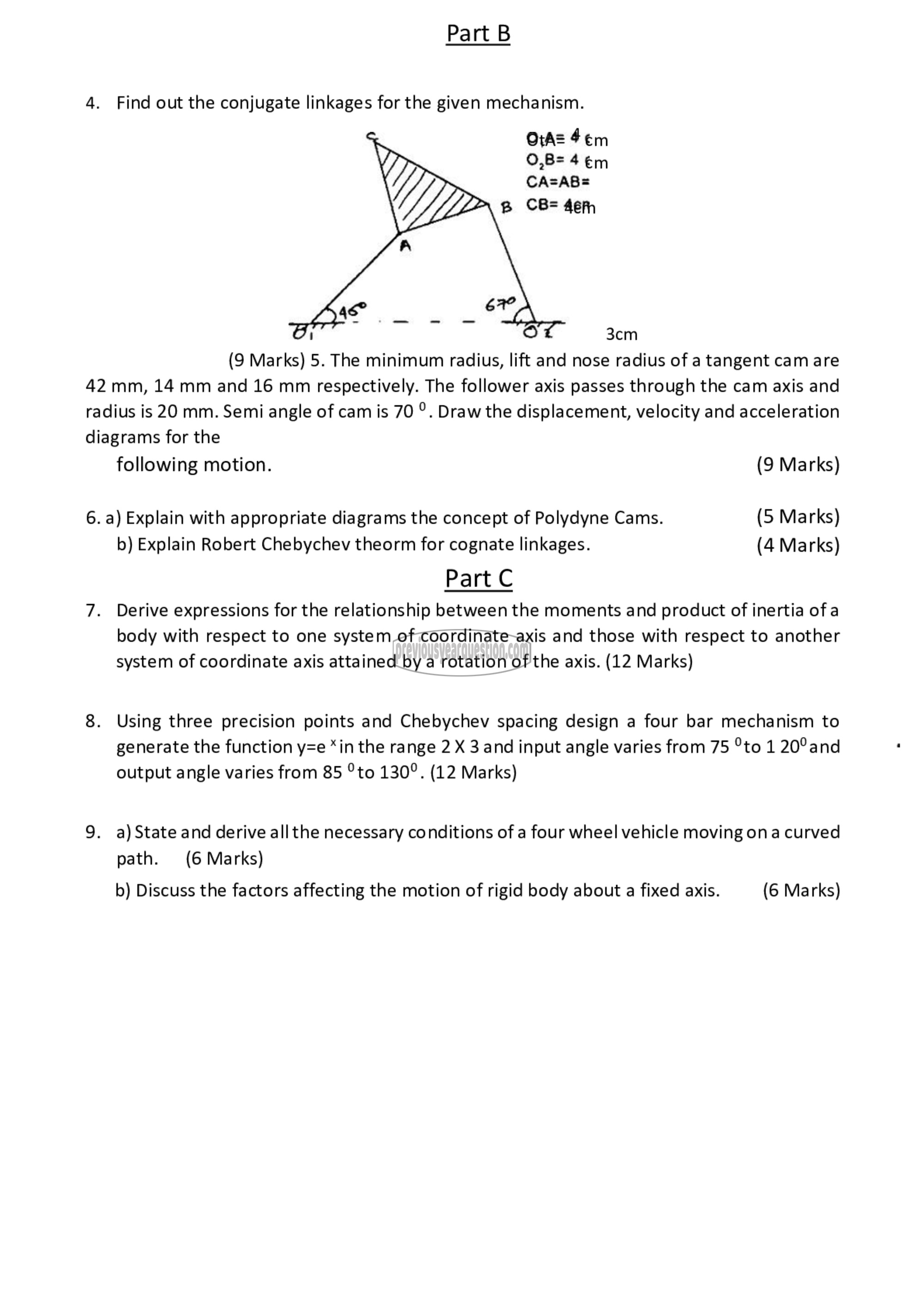 Question Paper - Advanced Theory of Mechanisms-2