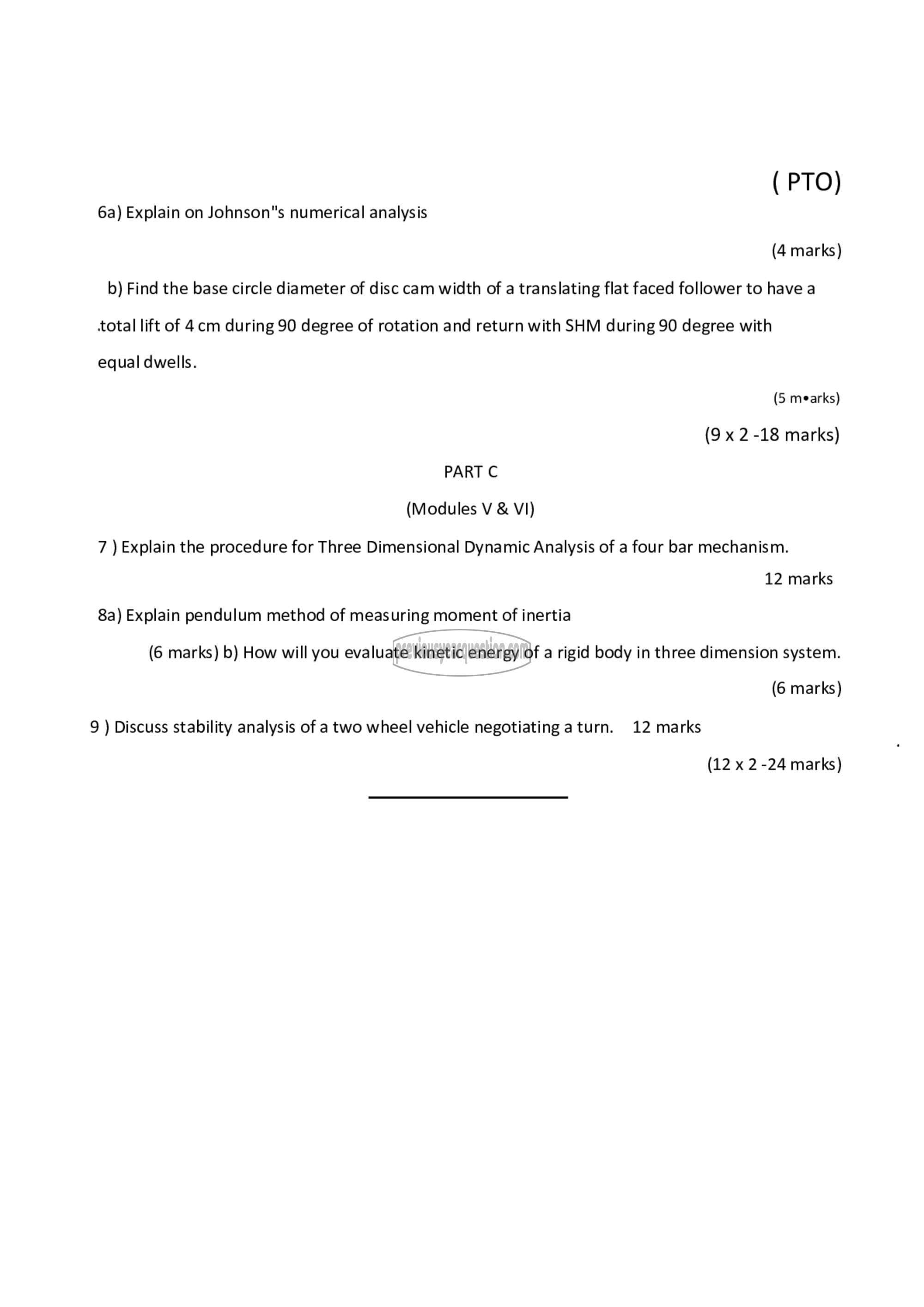 Question Paper - Advanced Theory of Mechanisms-2