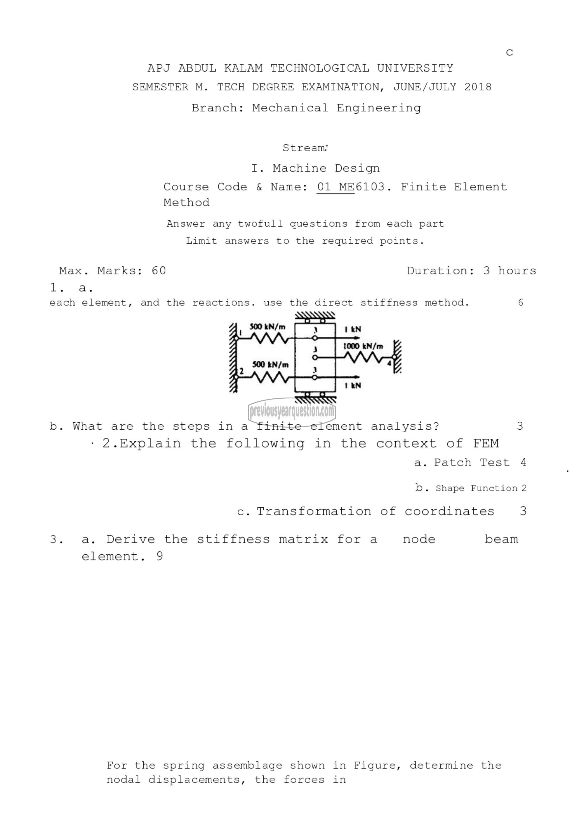 Question Paper - Finite Element Method-1