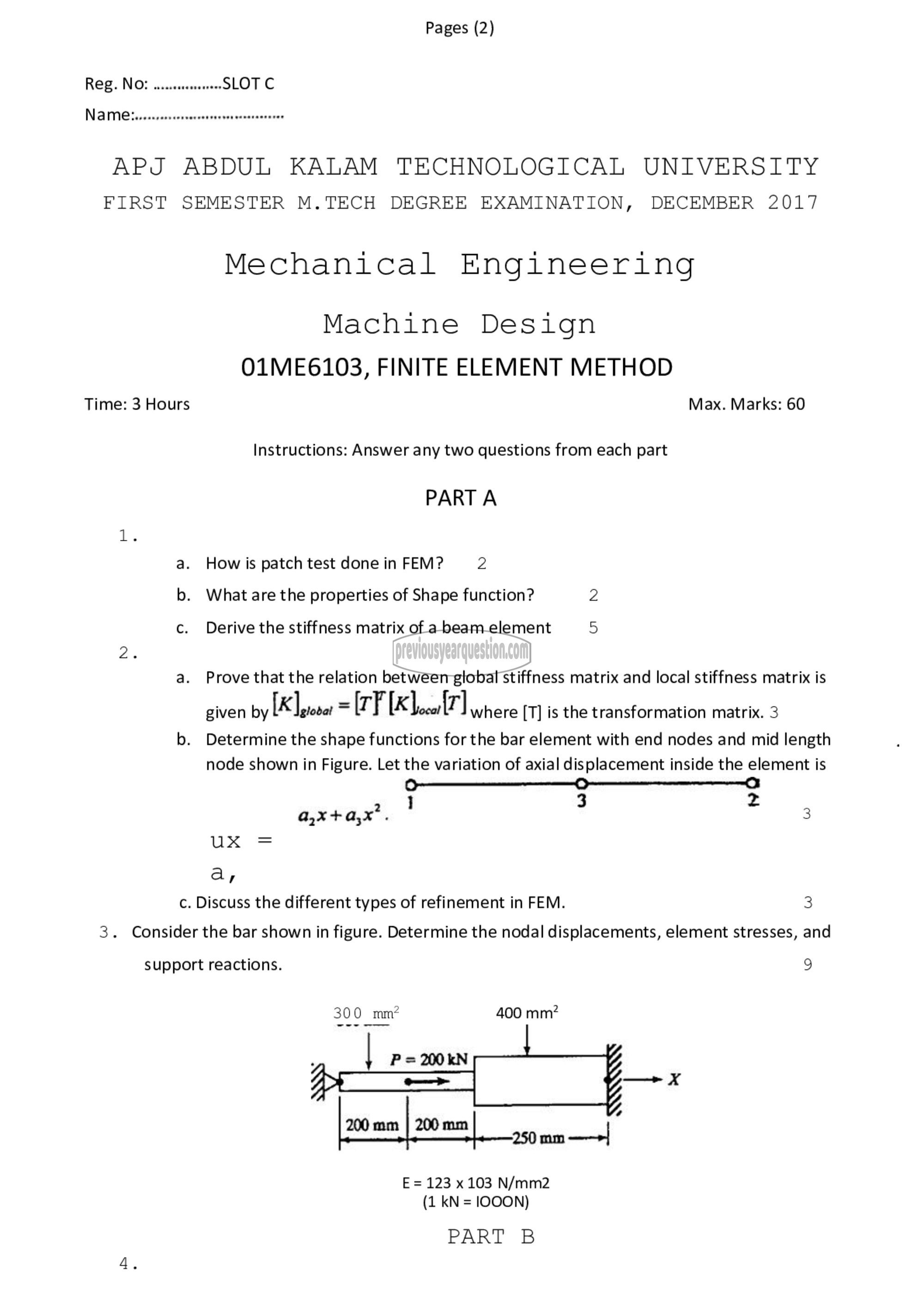 Question Paper - Finite Element Method-1