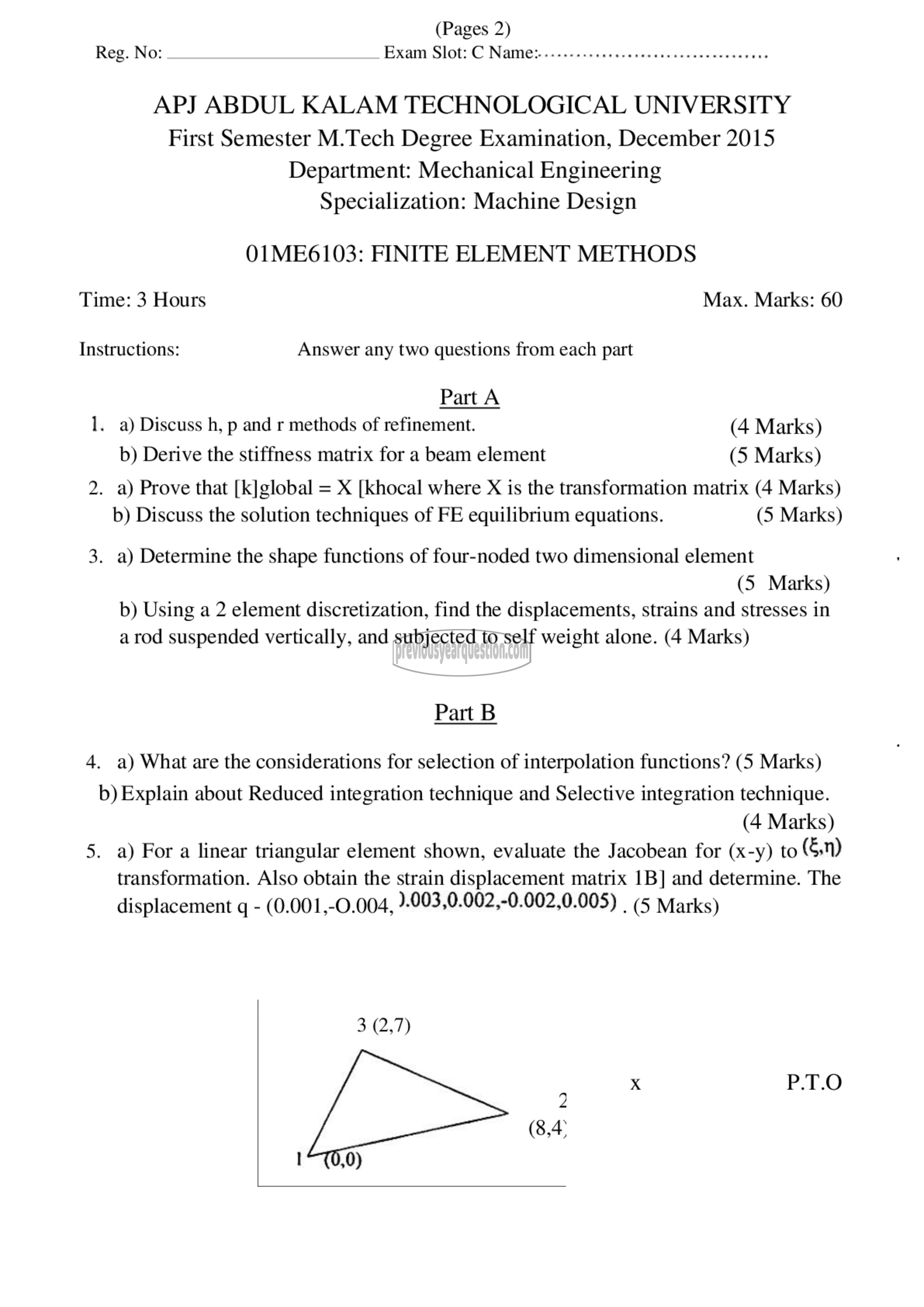 Question Paper - Finite Element Method-1