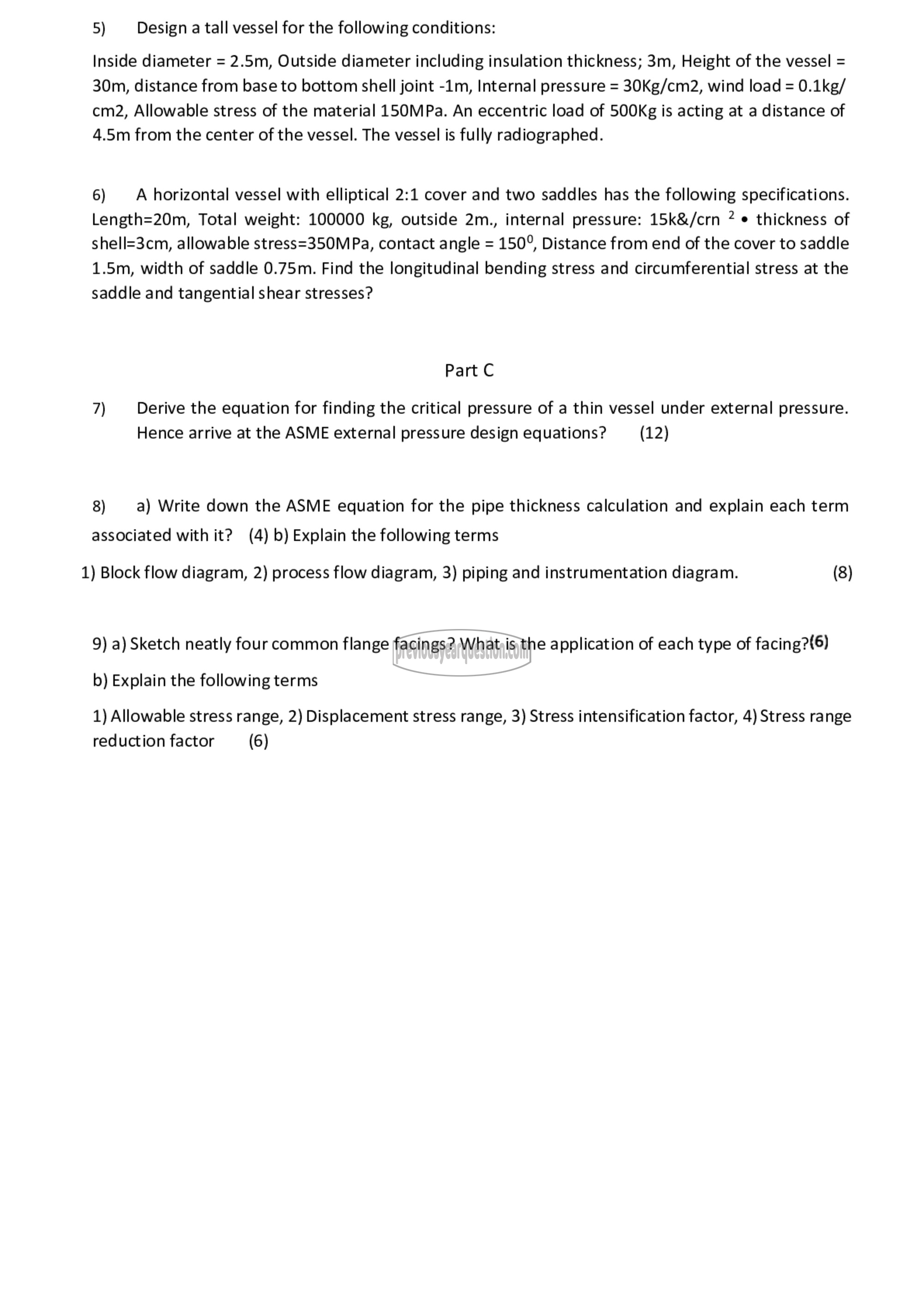 Question Paper - Design of Pressure Vessels and Piping-2