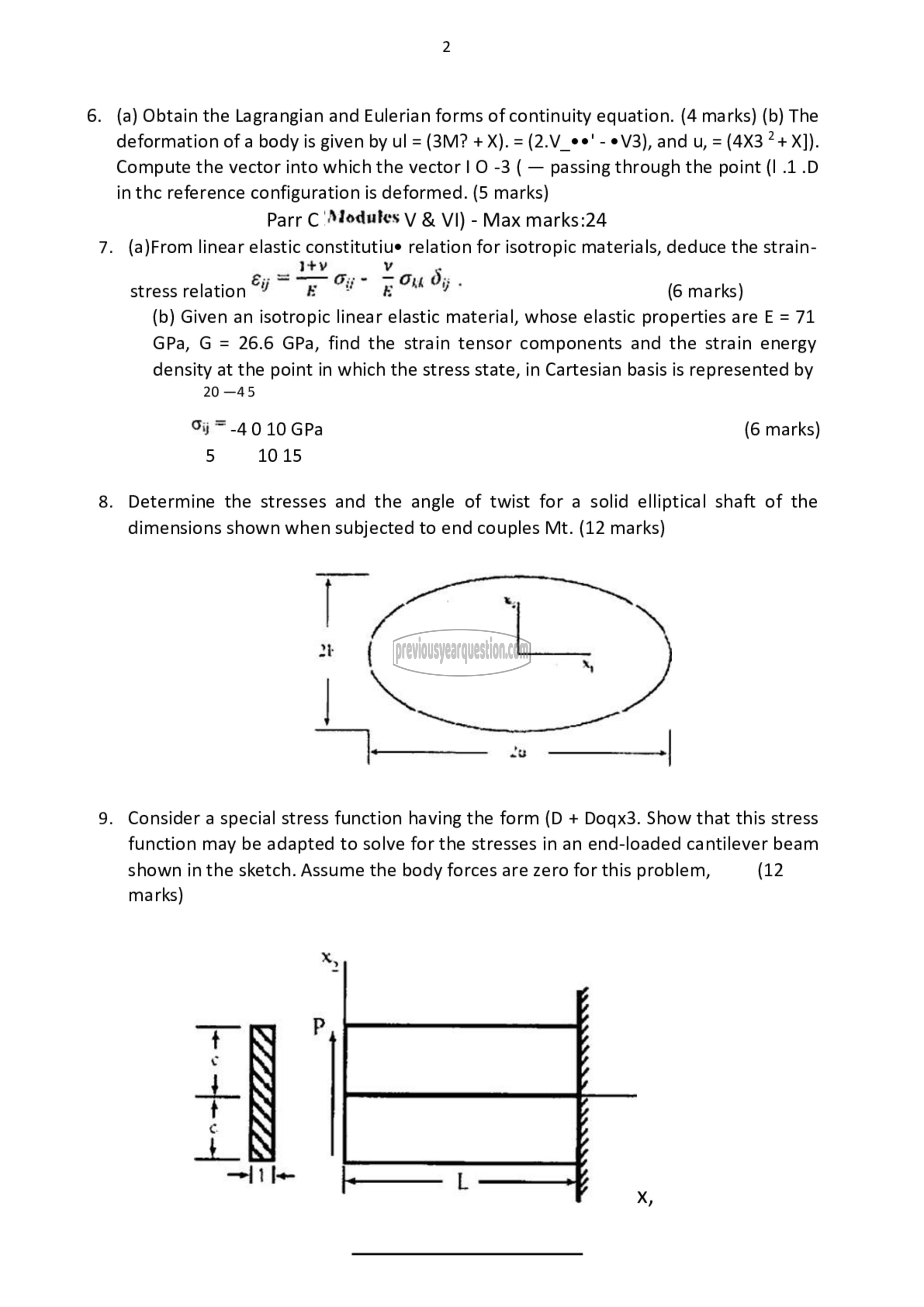 Question Paper - Continuum Mechanics-2