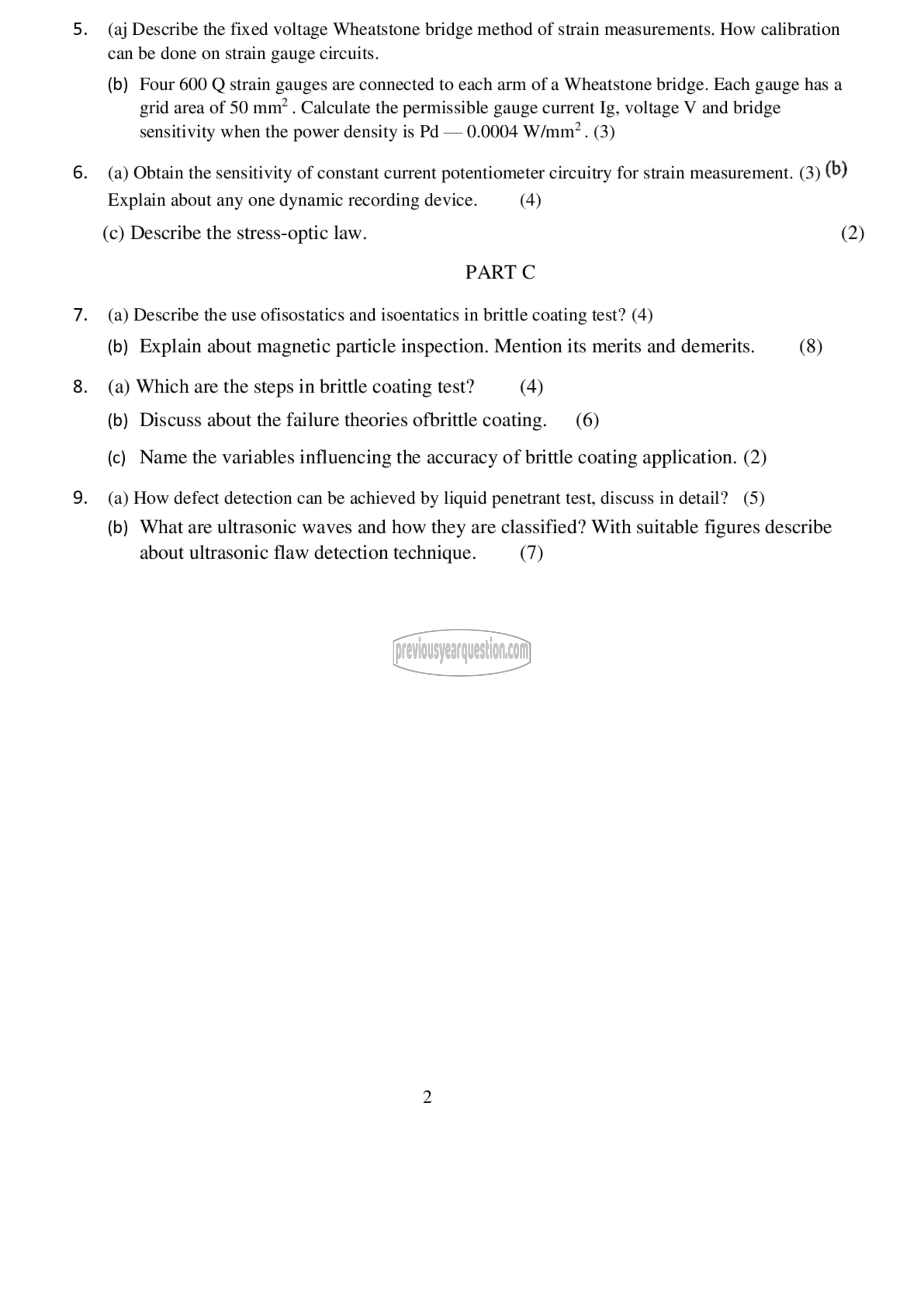 Question Paper - Experimental Stress Analysis-2