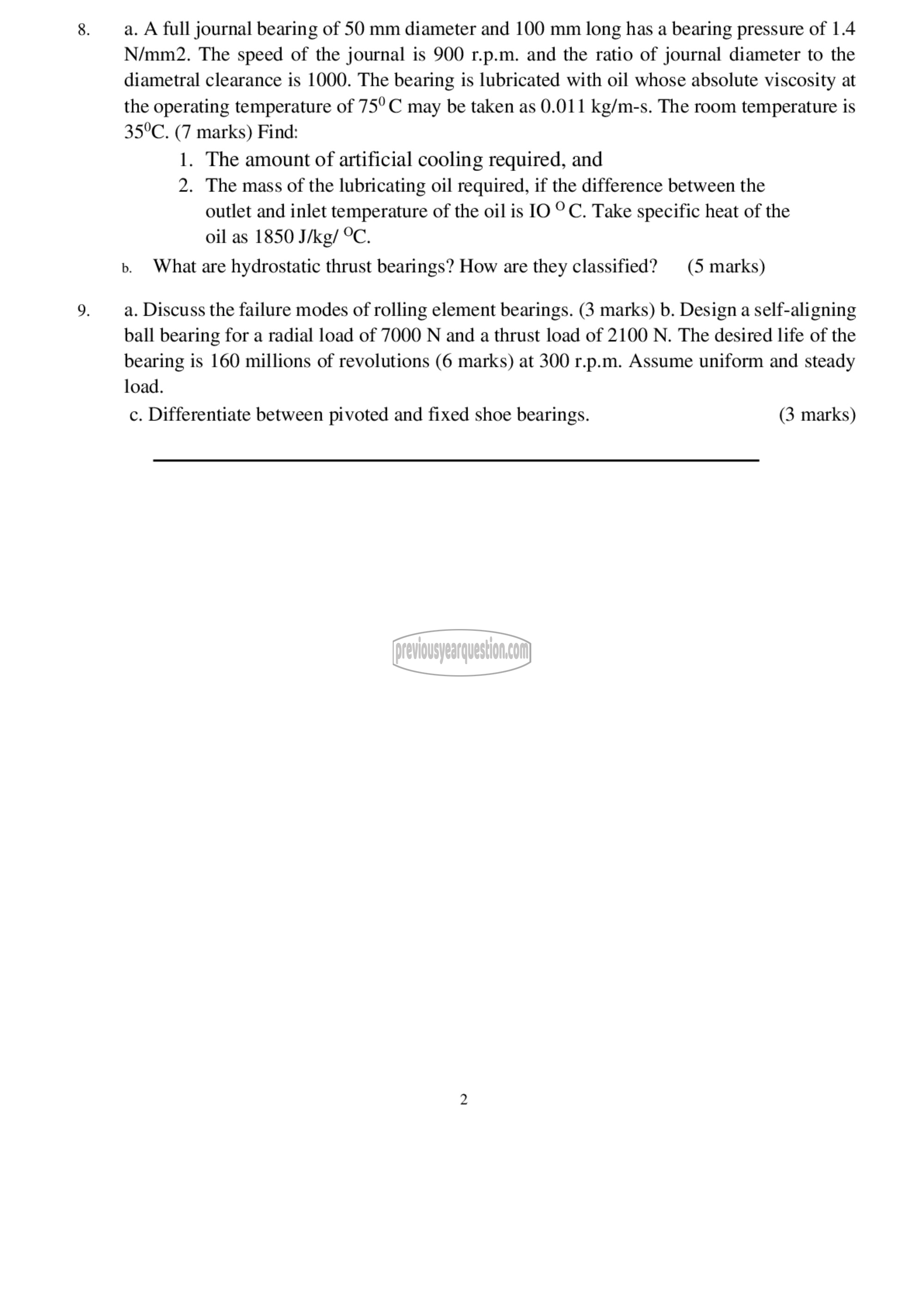 Question Paper - Industrial Tribology-2