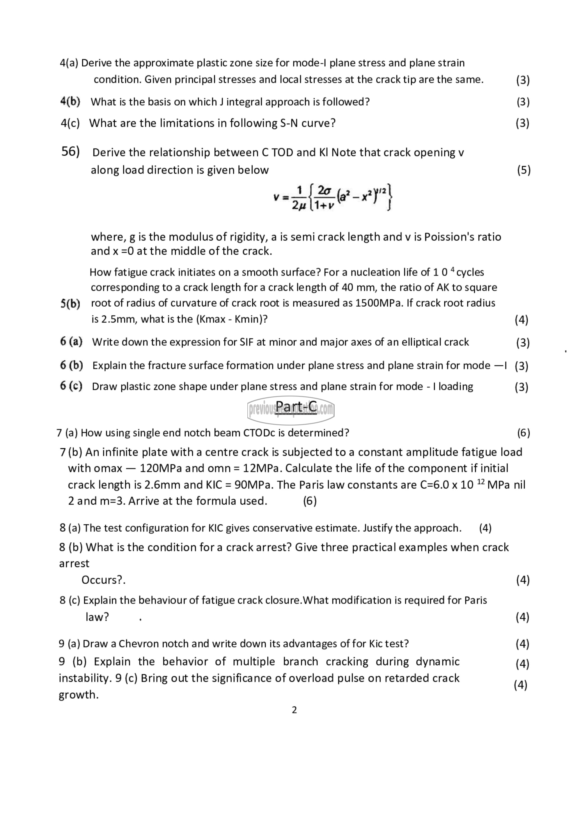 Question Paper - Fracture Mechanics-2