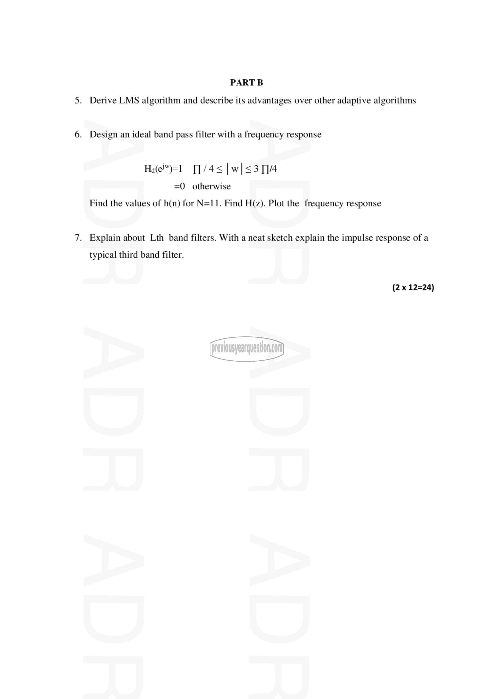 Question Paper - Advanced Digital Signal Processing-2