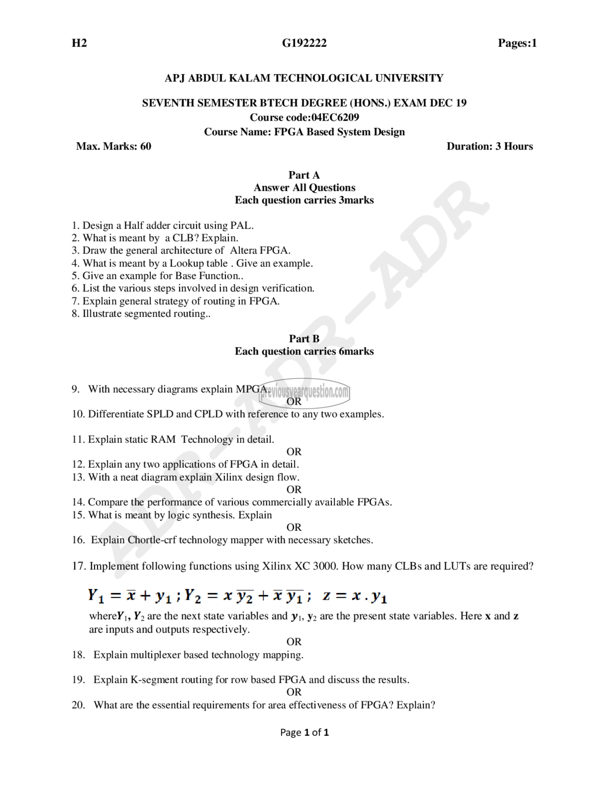 Question Paper - FPGA Based System Design-1