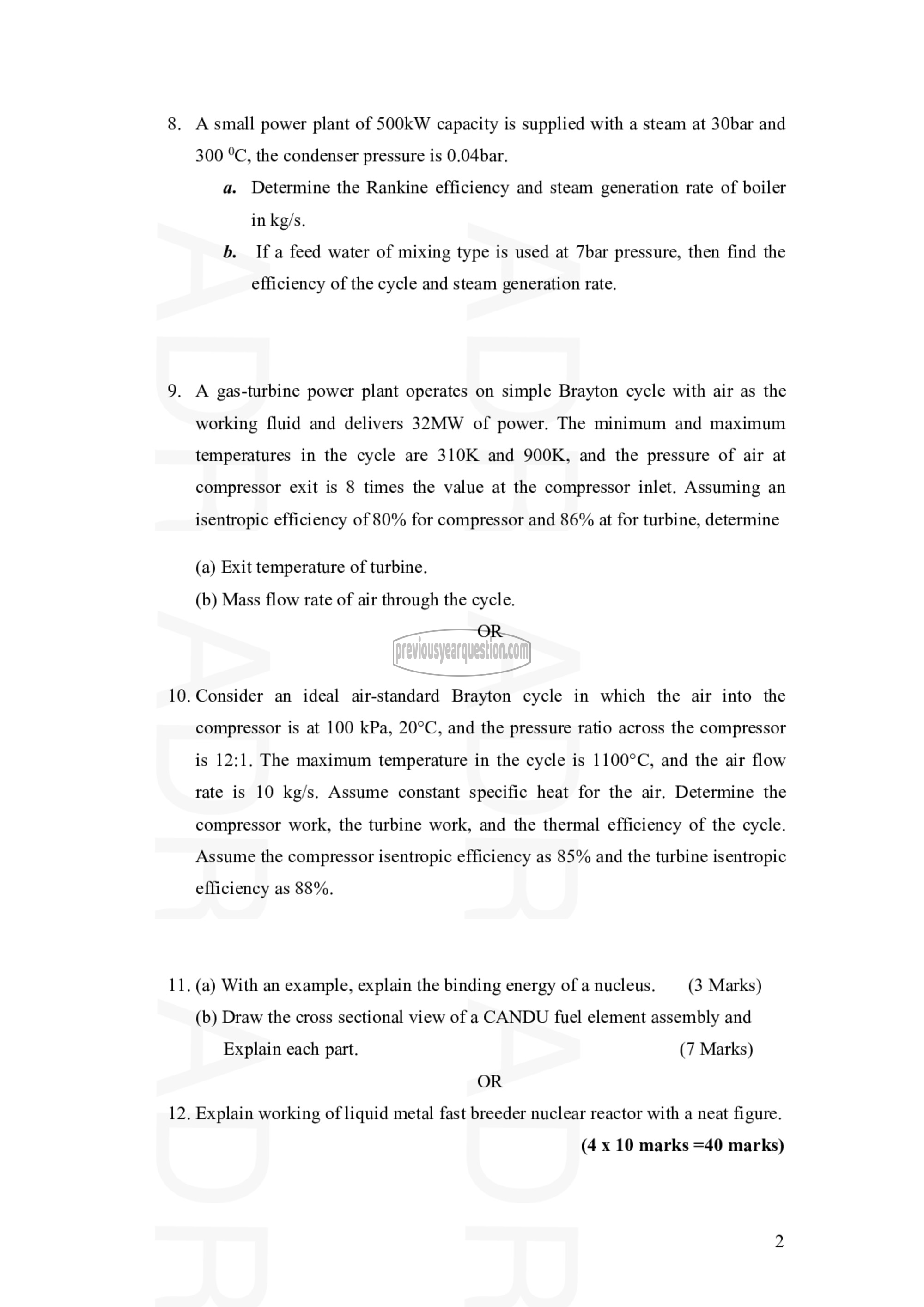 Question Paper - Energy Conversion Systems-2