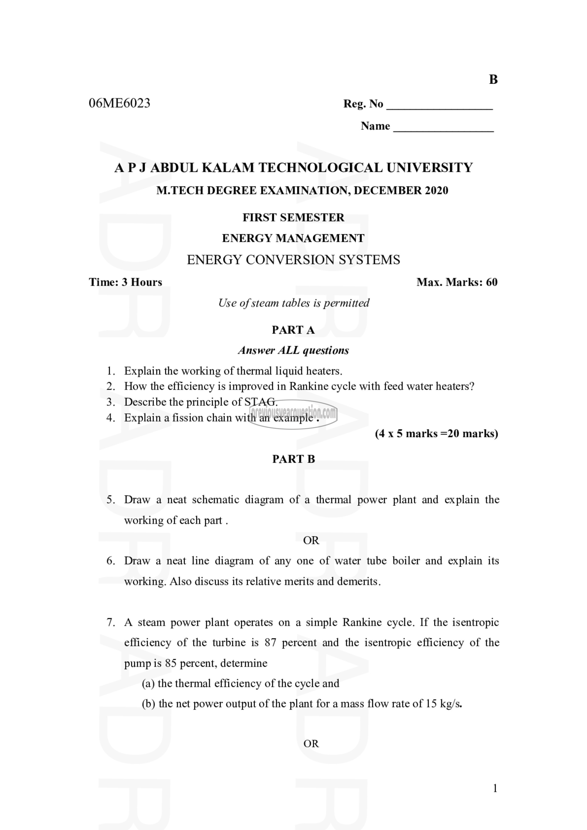 Question Paper - Energy Conversion Systems-1