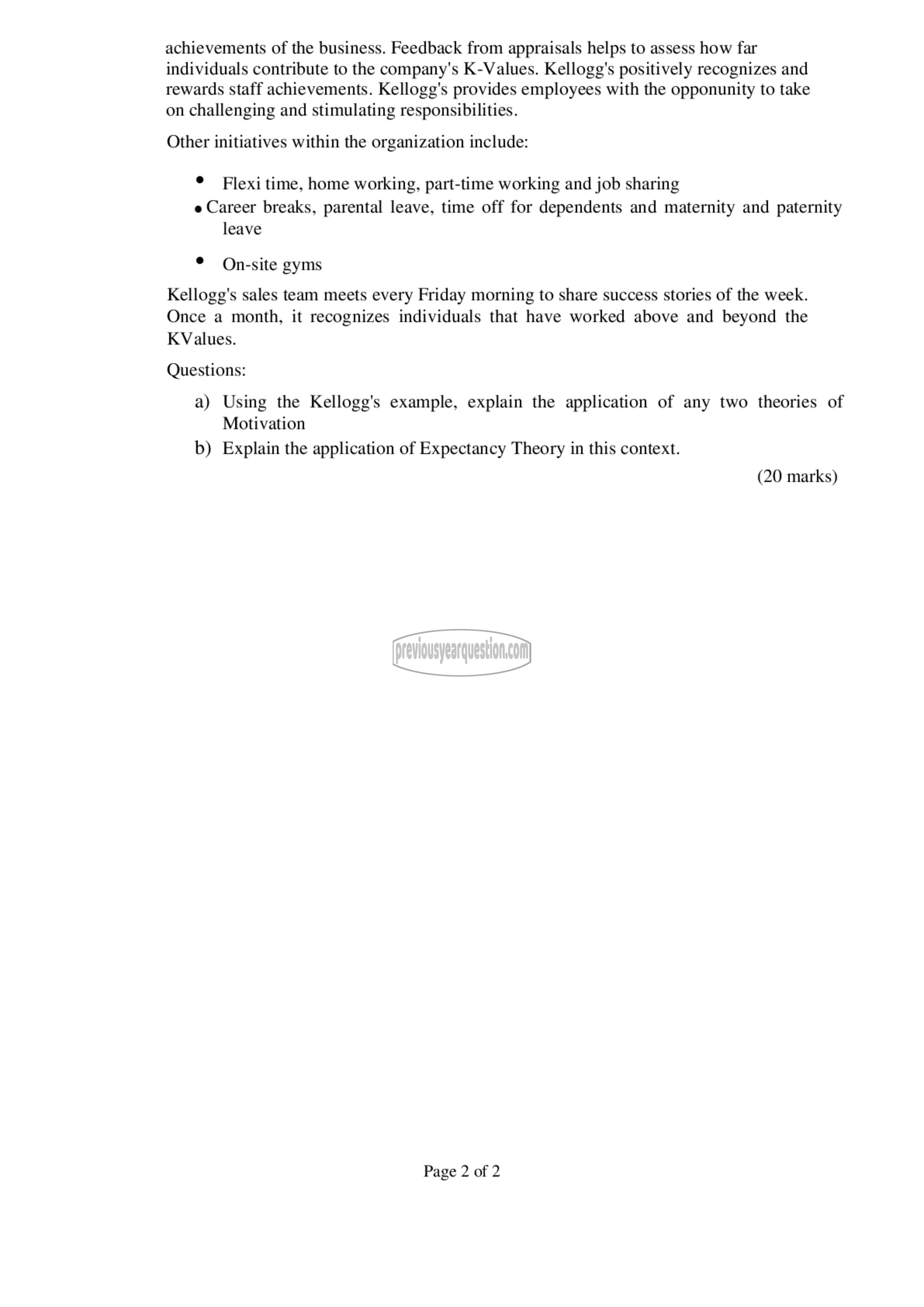 Question Paper - Organizational Behaviour I-2