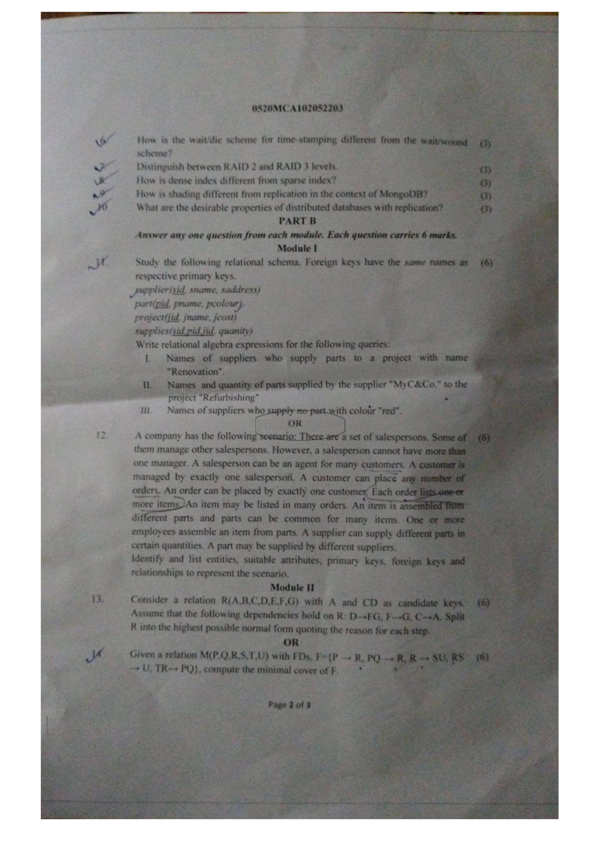 Question Paper - Advanced Database Management Systems-2