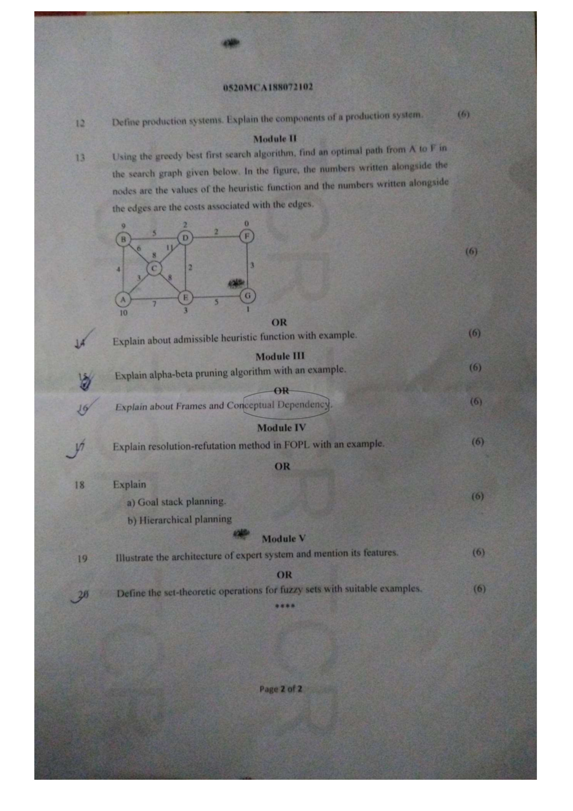 Question Paper - Artificial Intelligence-2