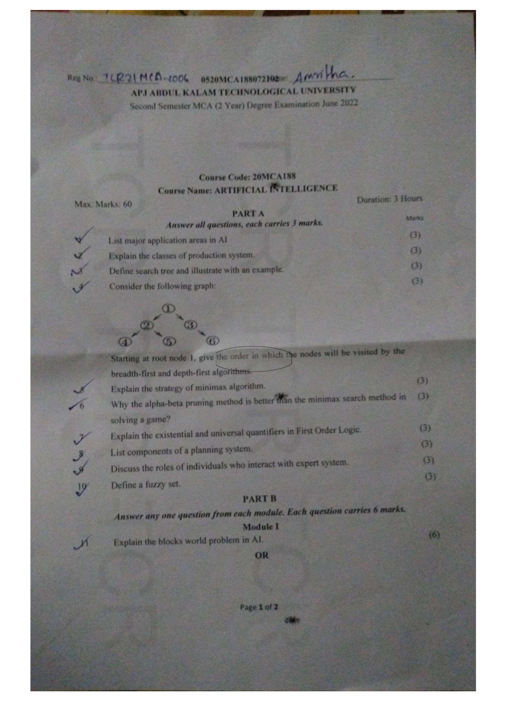 Question Paper - Artificial Intelligence-1