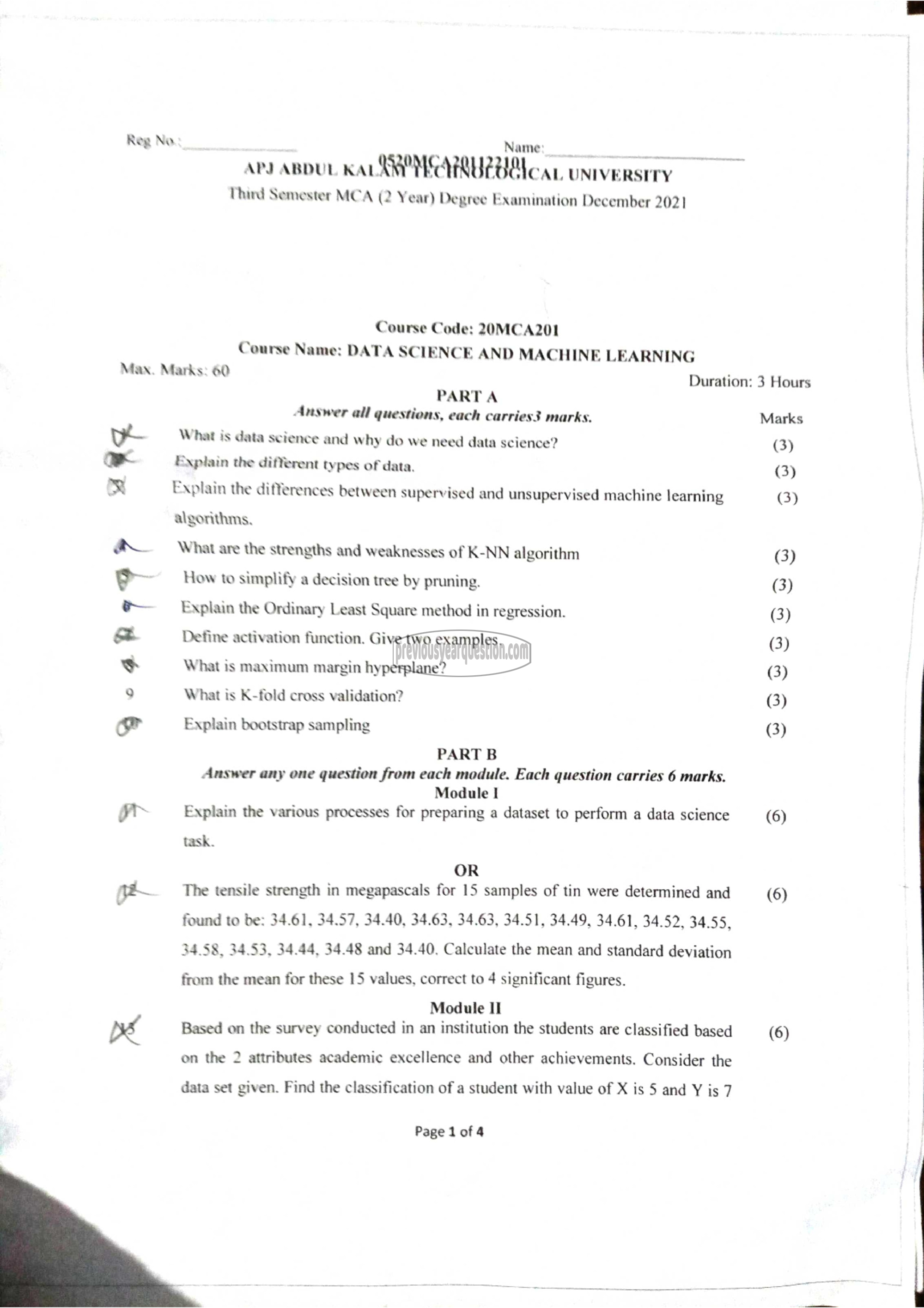 Question Paper - Data Science & Machine Learning-1