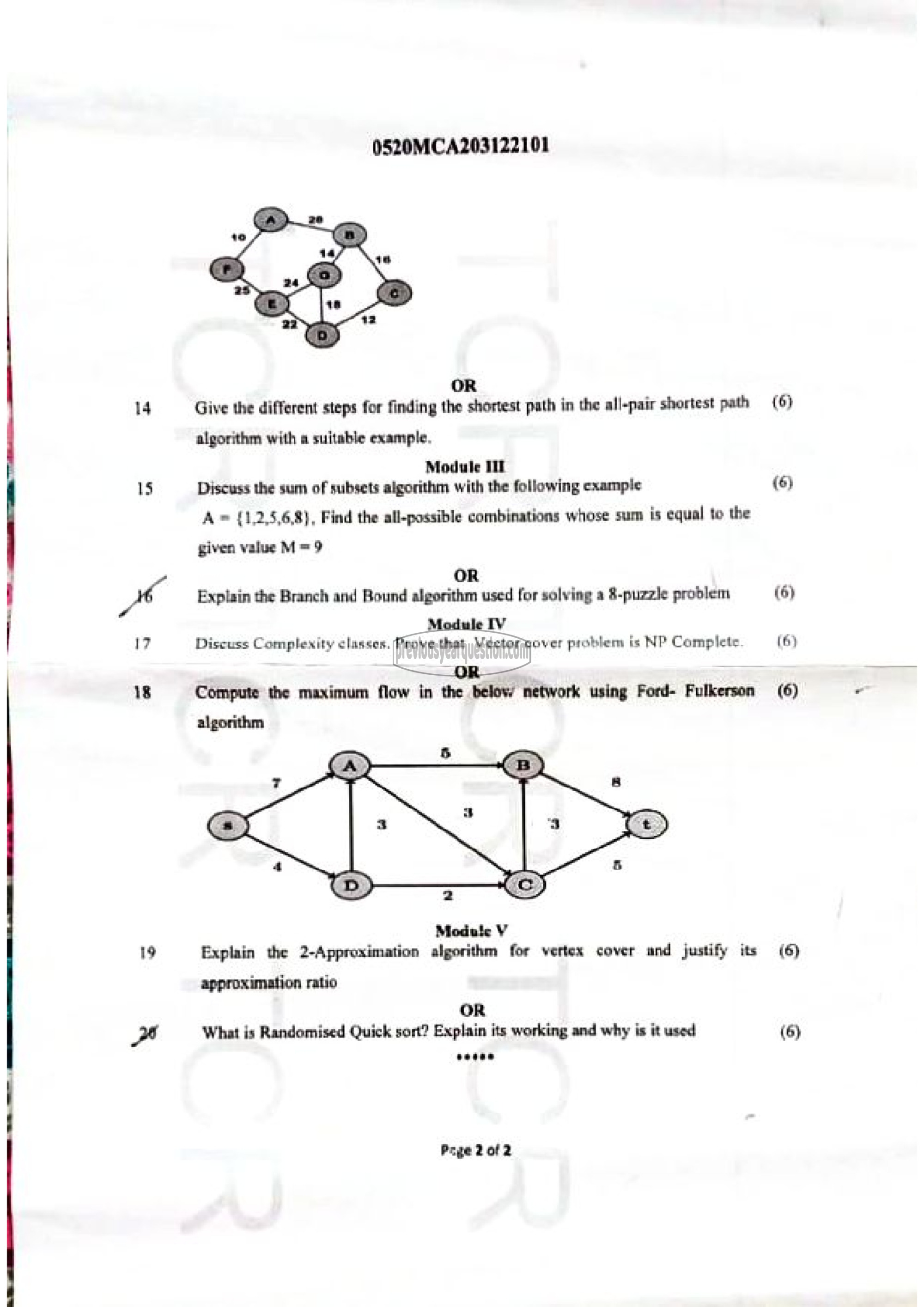 Question Paper - Design & Analysis of Algorithms-2