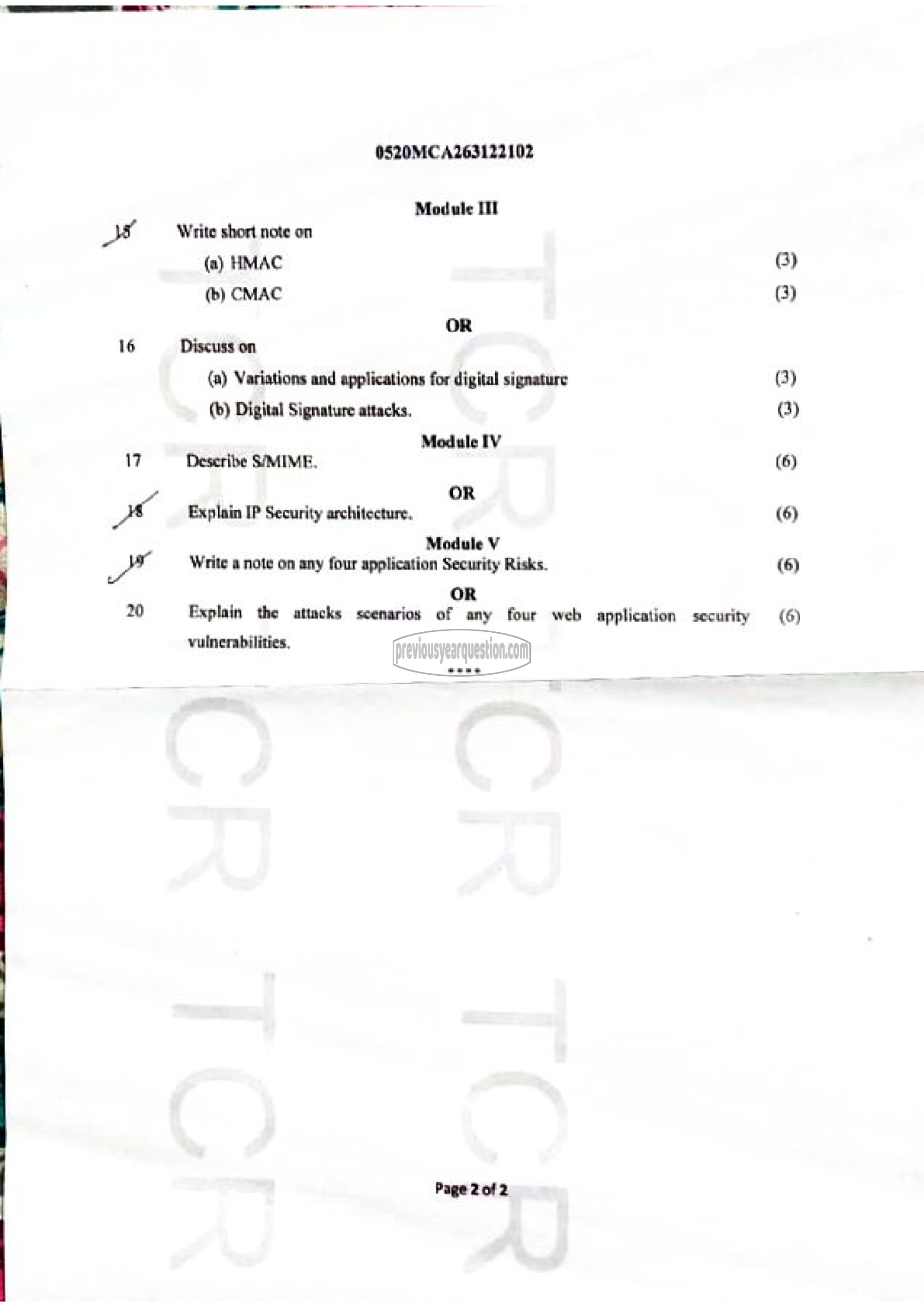 Question Paper - Cyber Security & Cryptography-2