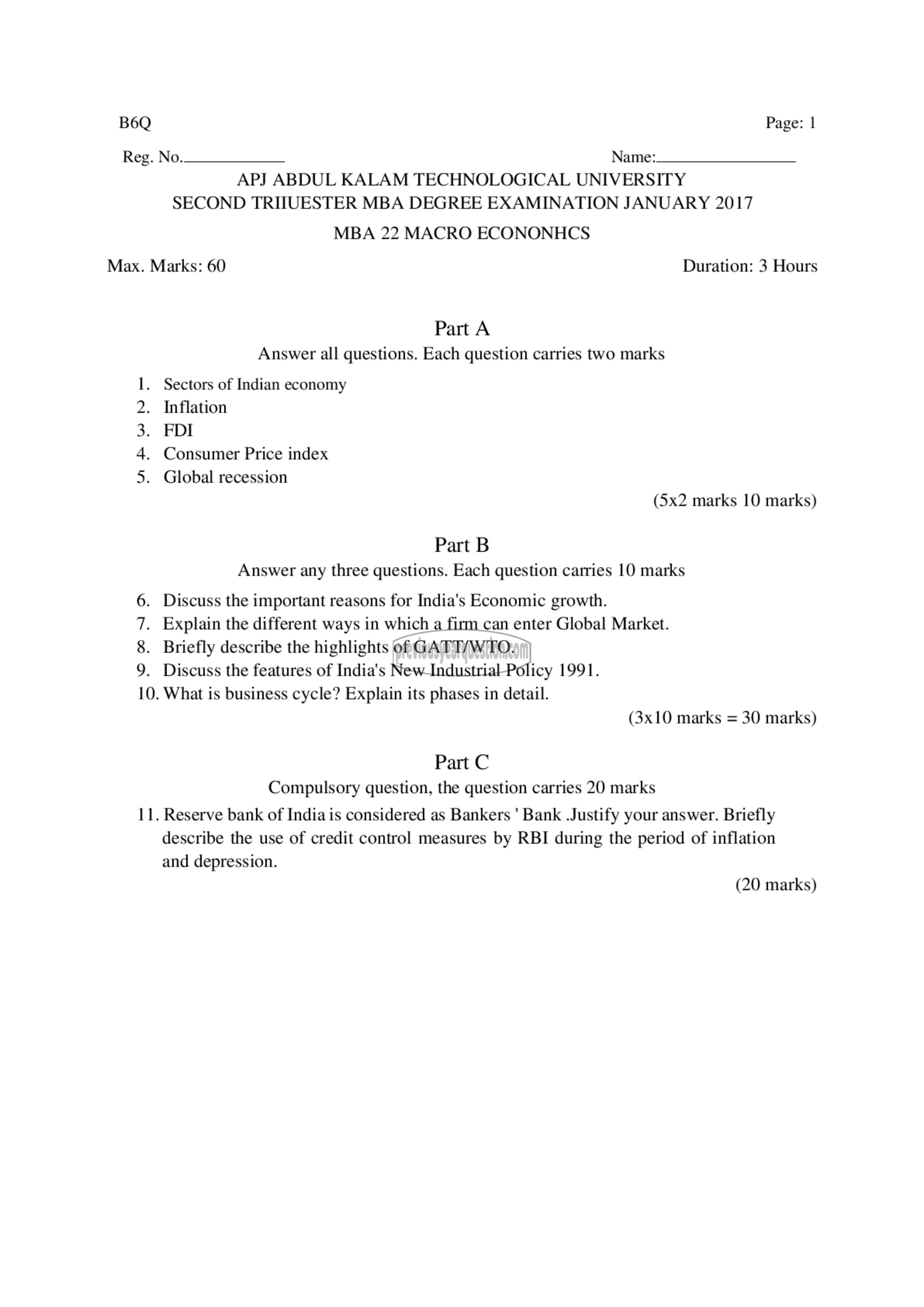 Question Paper - Macroeconomics-1