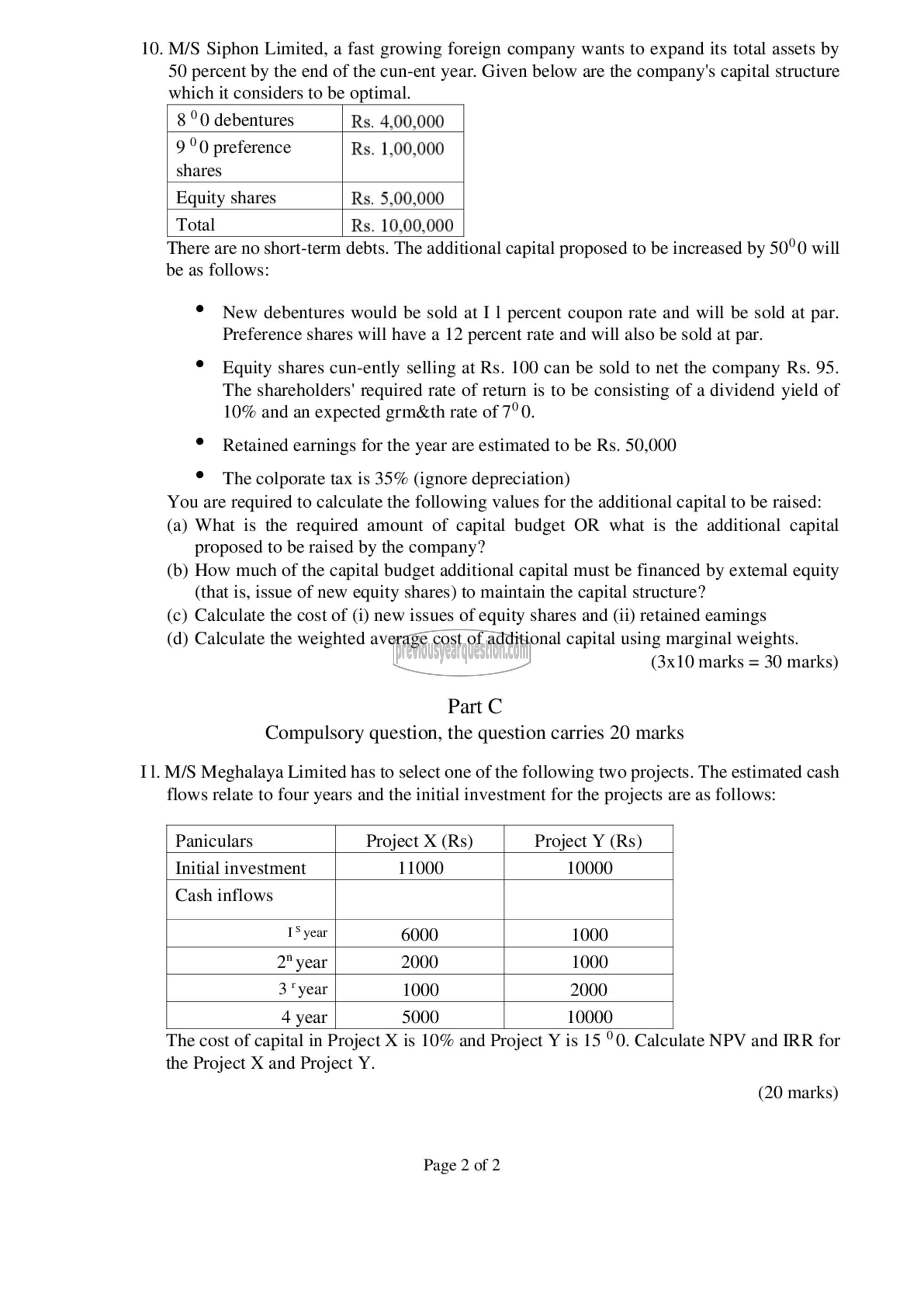 Question Paper - Financial Management I-2