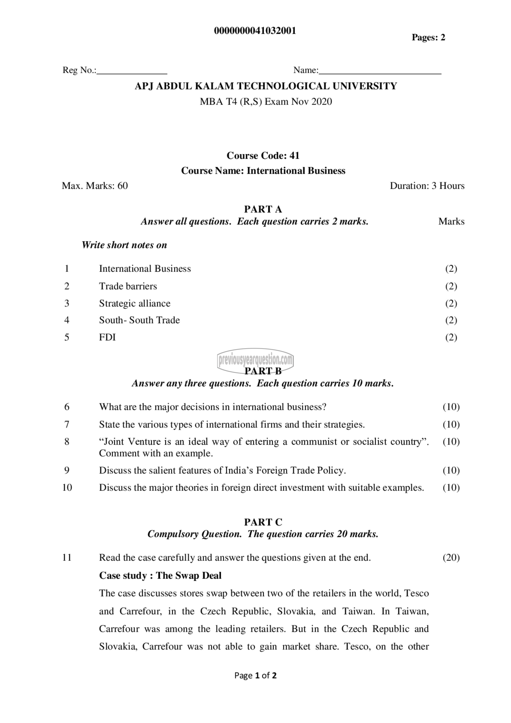 Question Paper - International Business-1