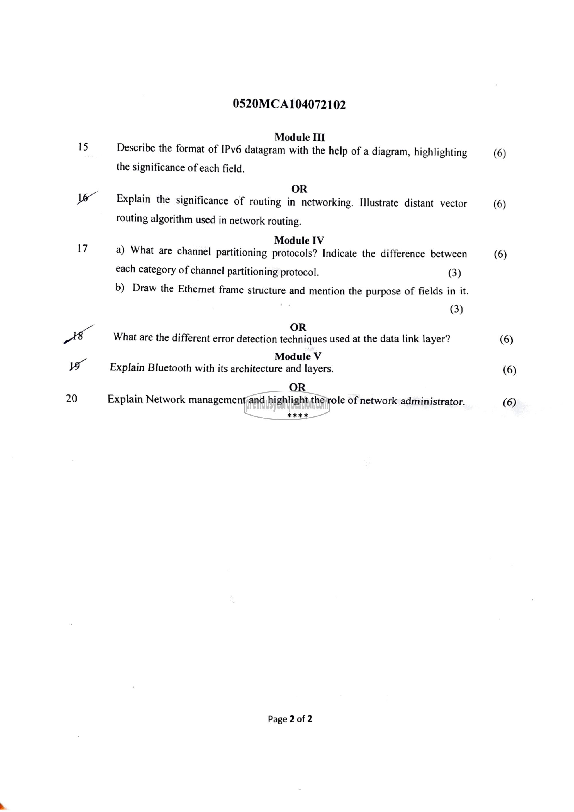 Question Paper - Advanced Computer Networks-2