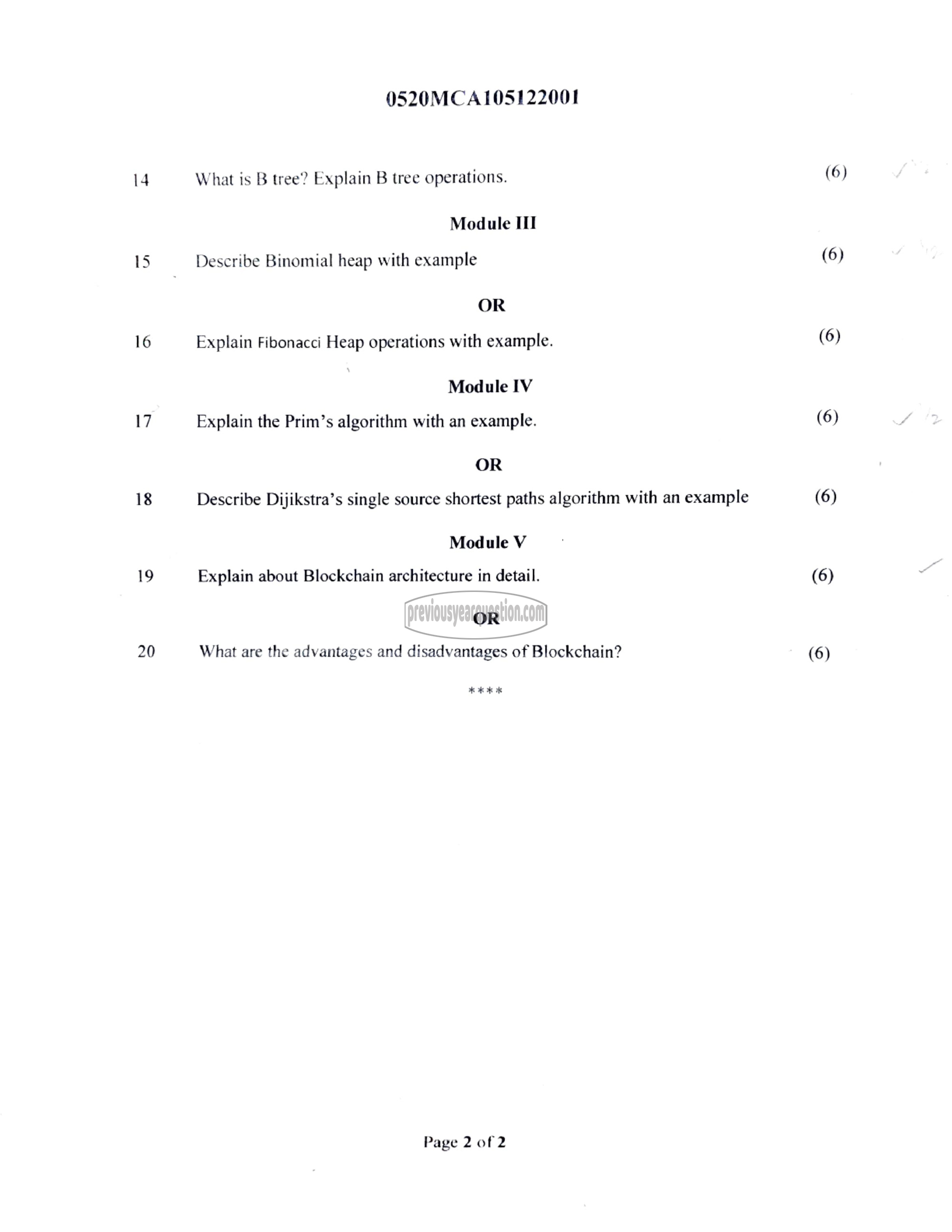 Question Paper - Advanced Data Structures-2