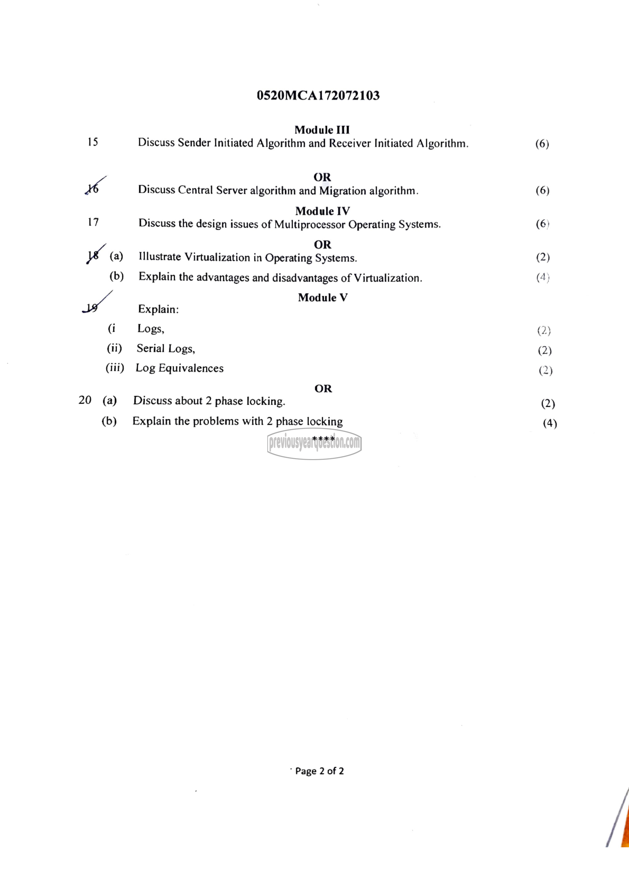 Question Paper - Advanced Operating Systems-2