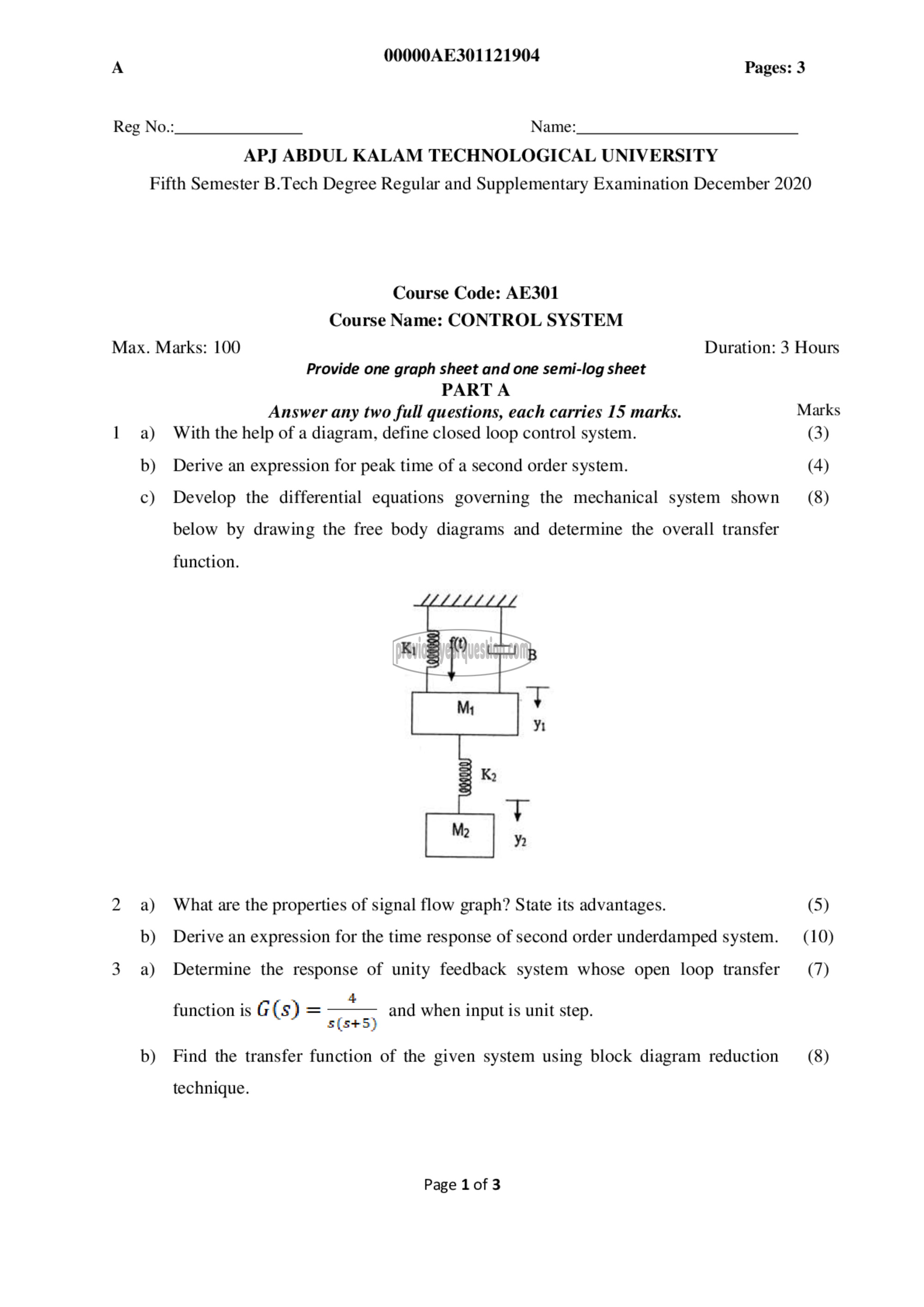 Question Paper - Control System-1