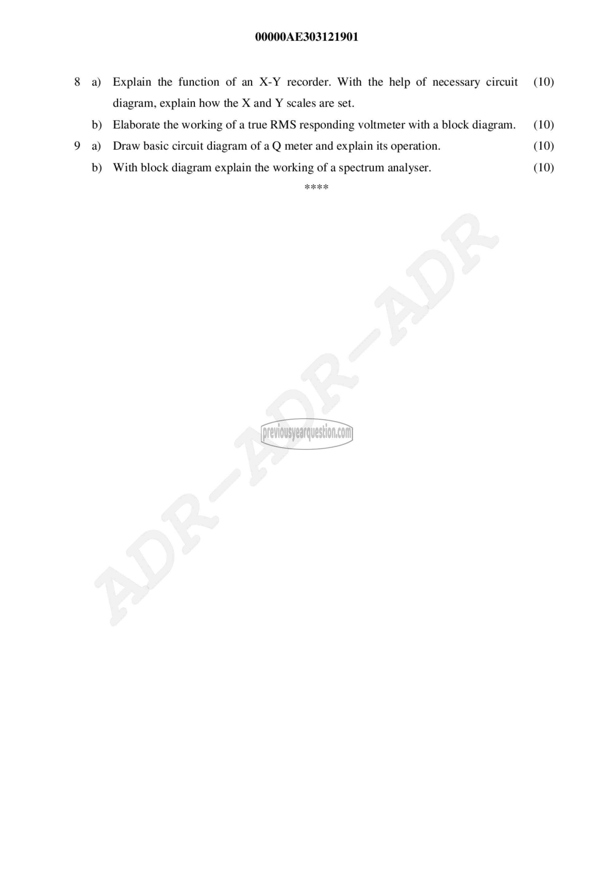 Question Paper - Electrical Measurements & Measuring Instruments-2