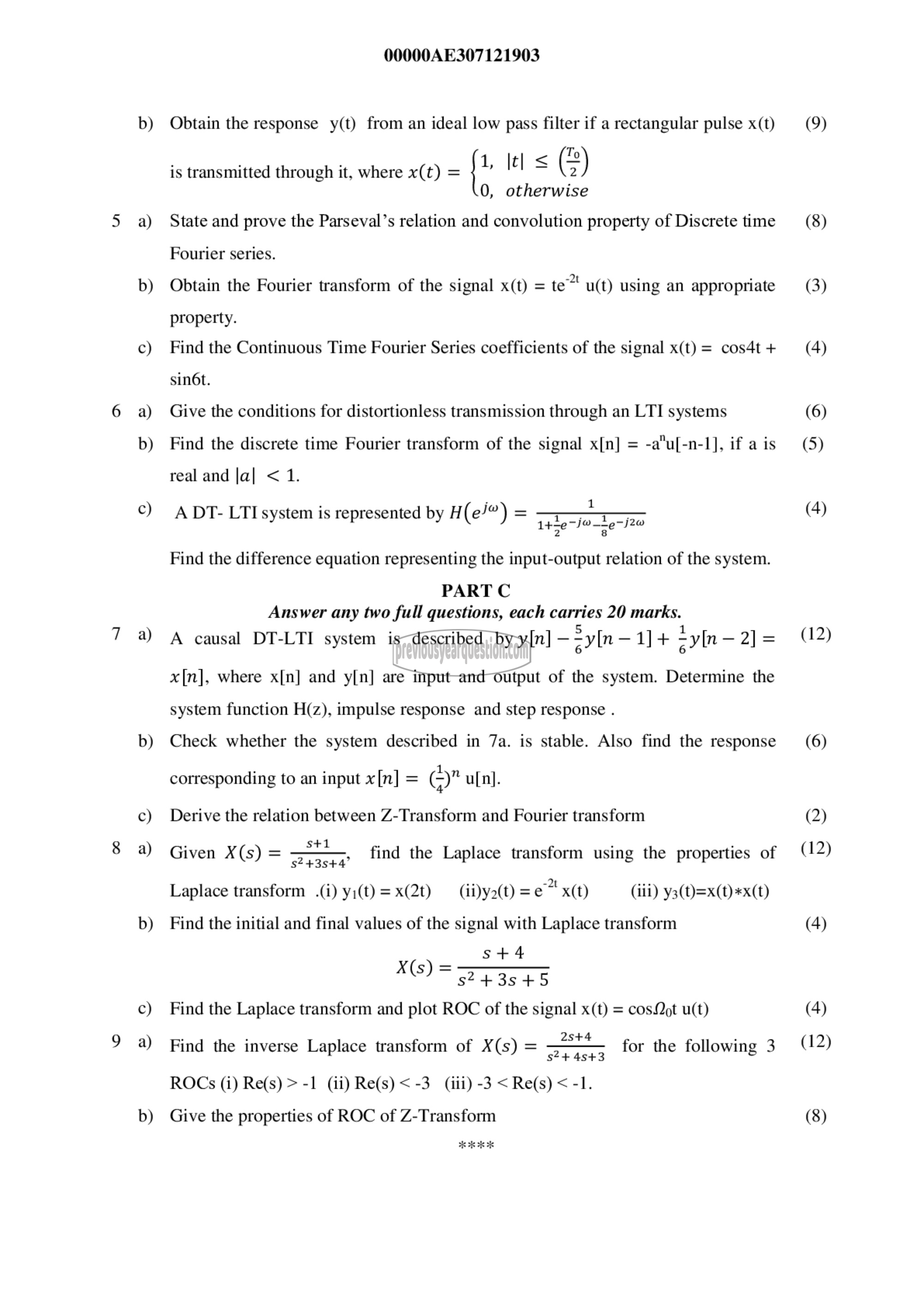 Question Paper - Signals and Systems-2