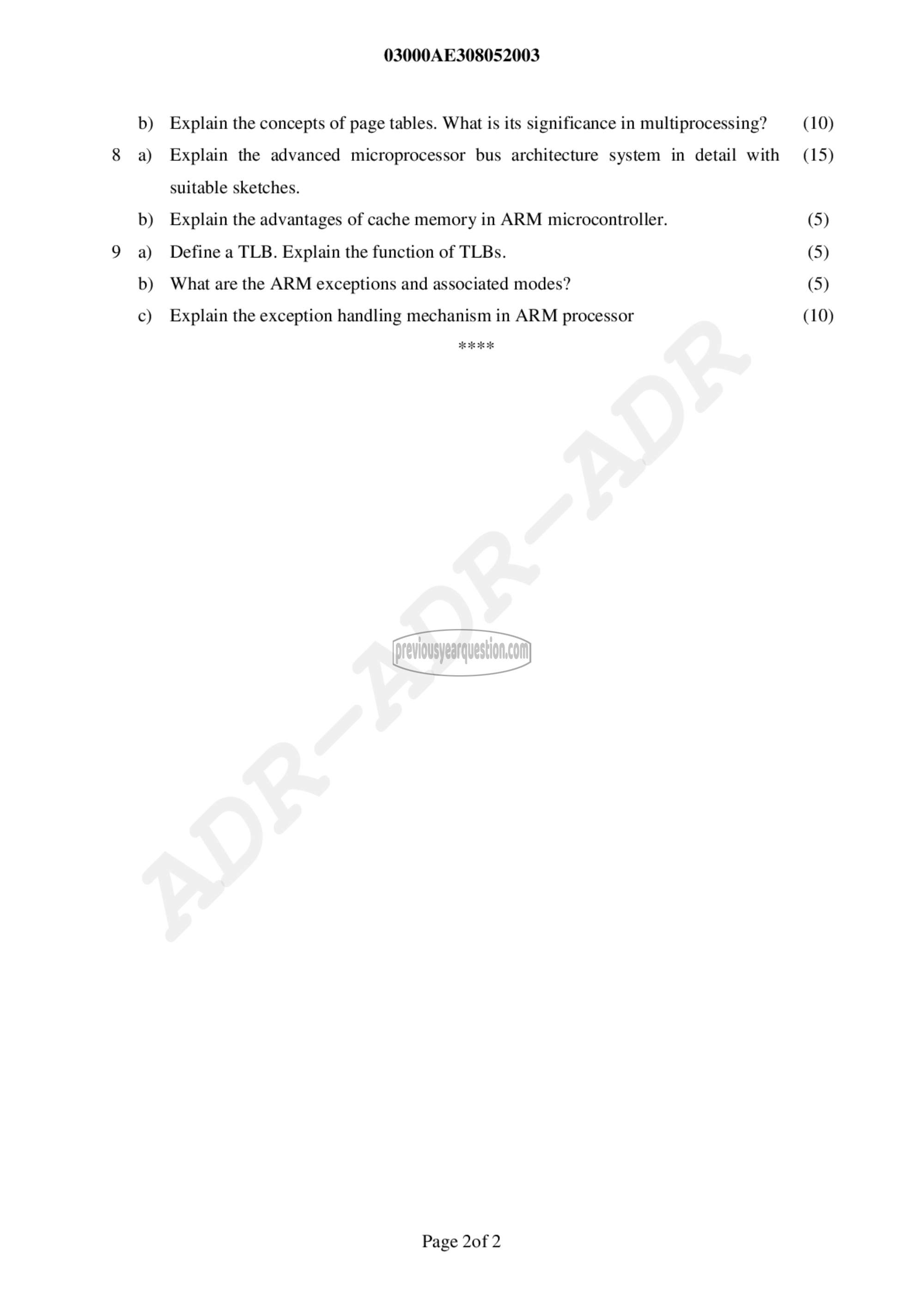 Question Paper - Advanced Microprocessors-2