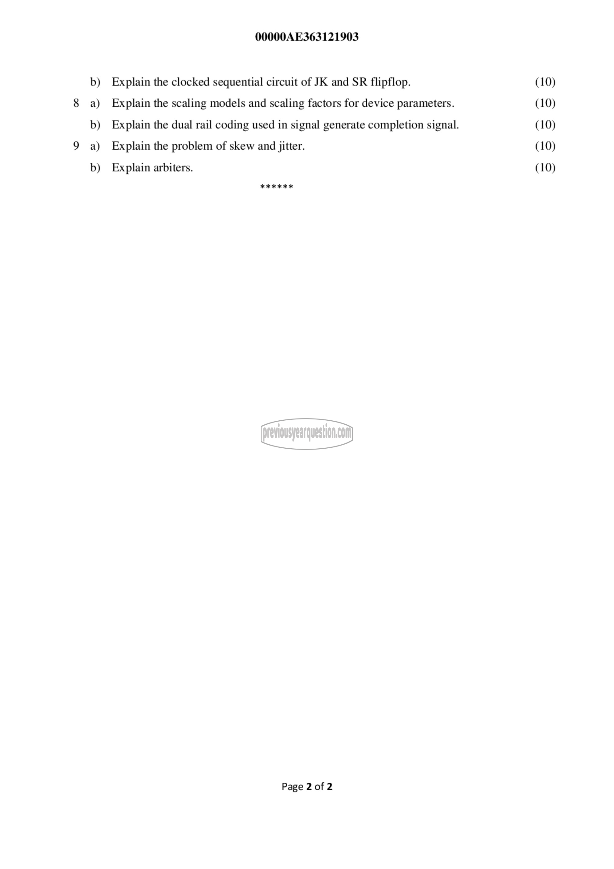 Question Paper - VLSI Circuit Design-2