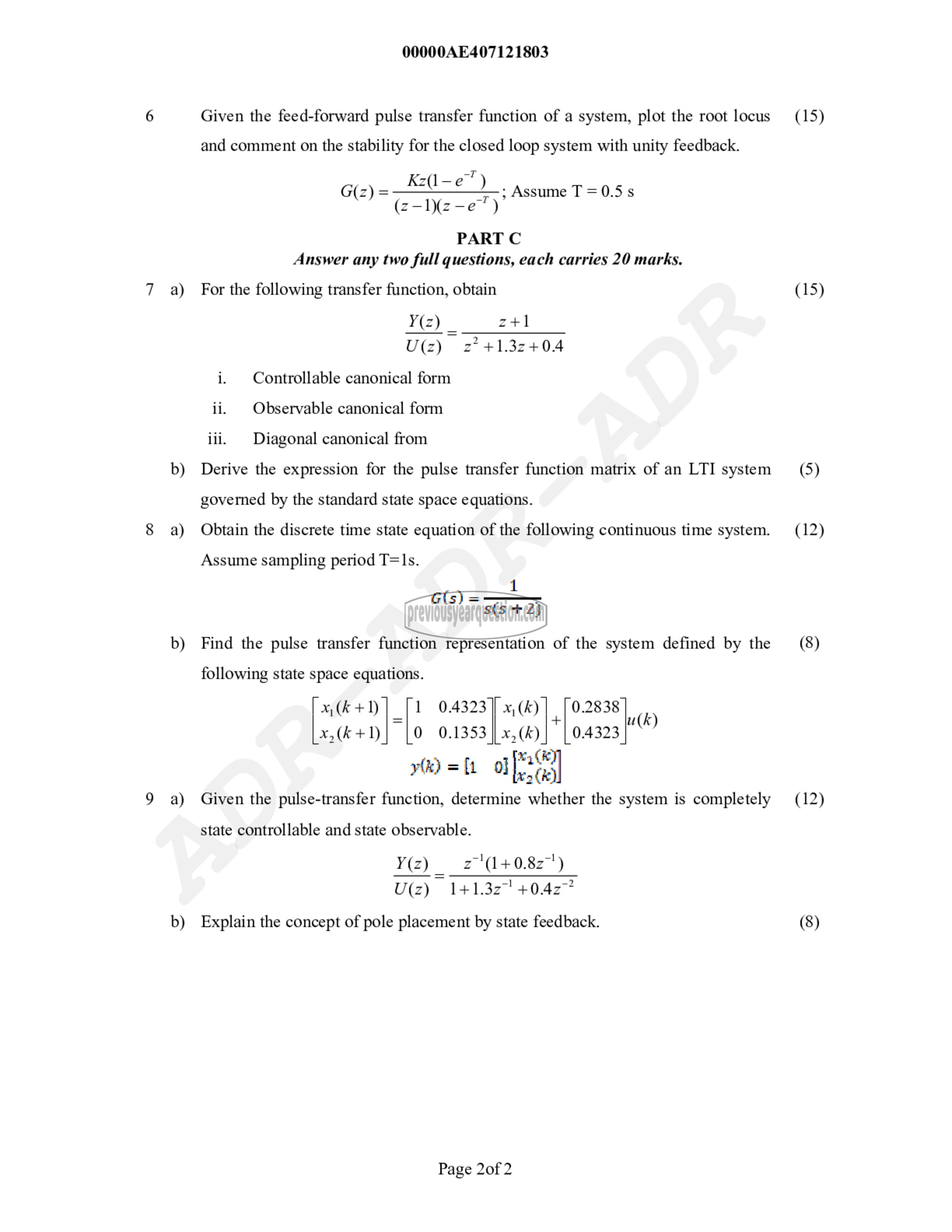 Question Paper - Digital Control System-2