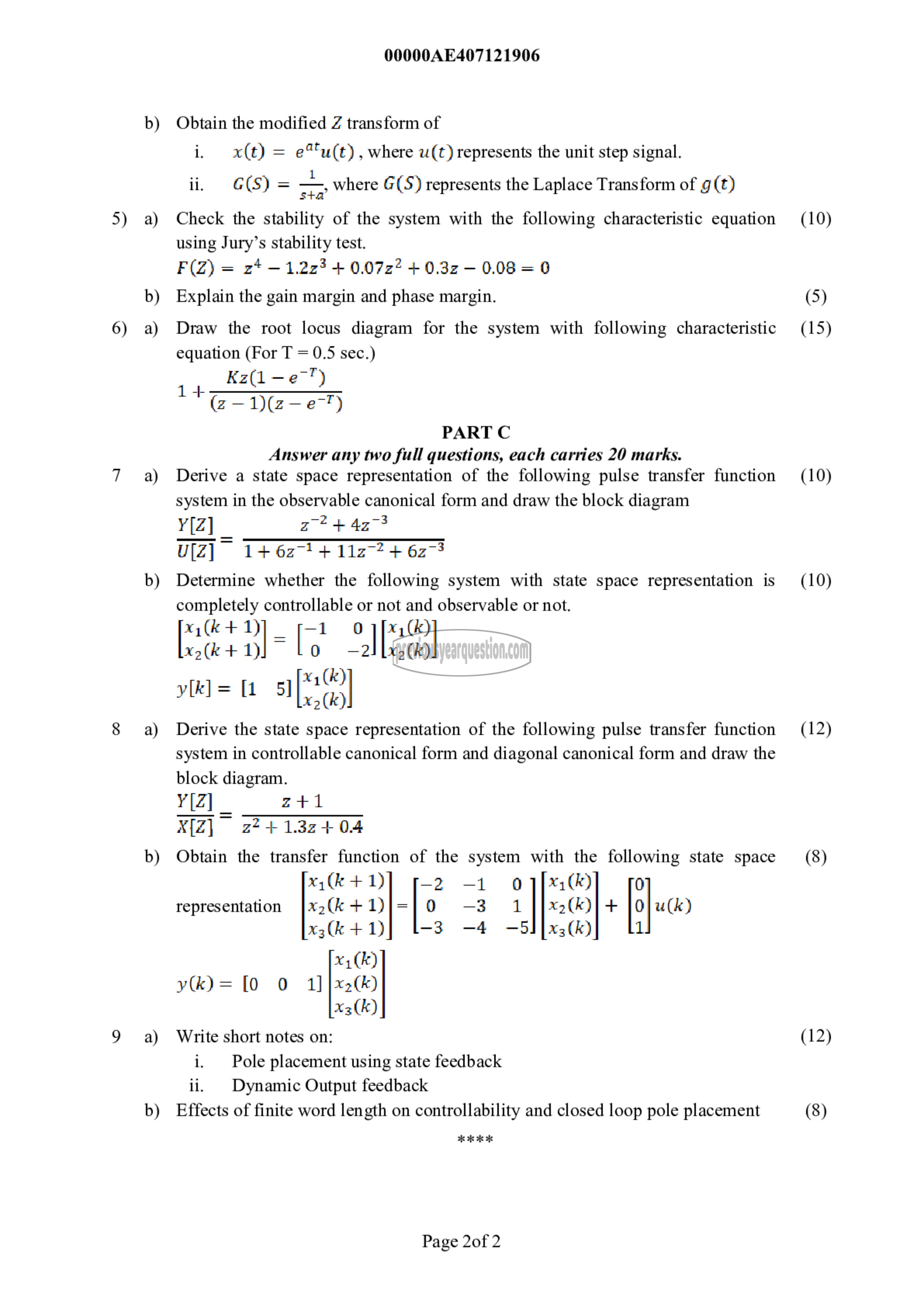 Question Paper - Digital Control System-2