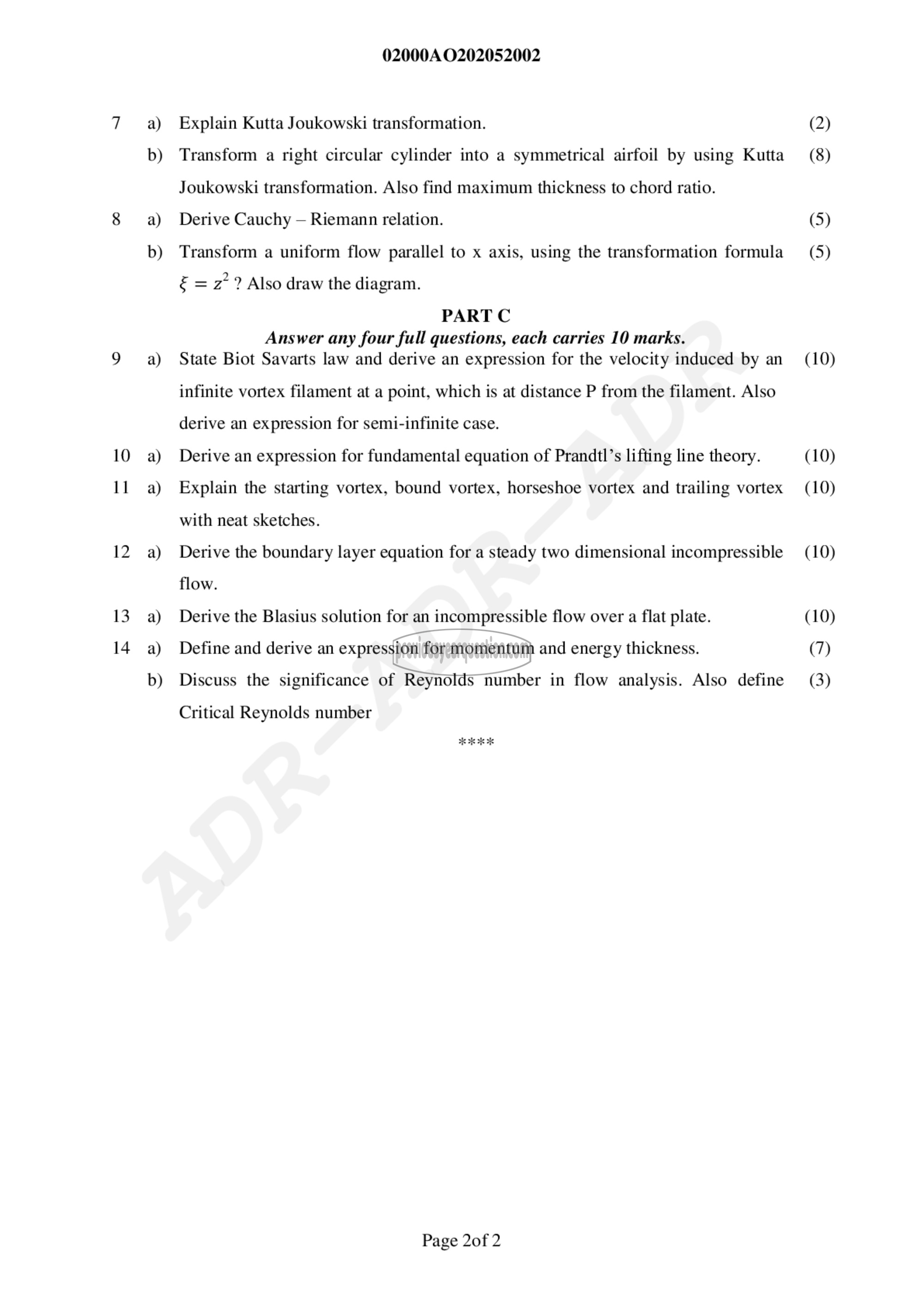 Question Paper - Aerodynamics-I-2