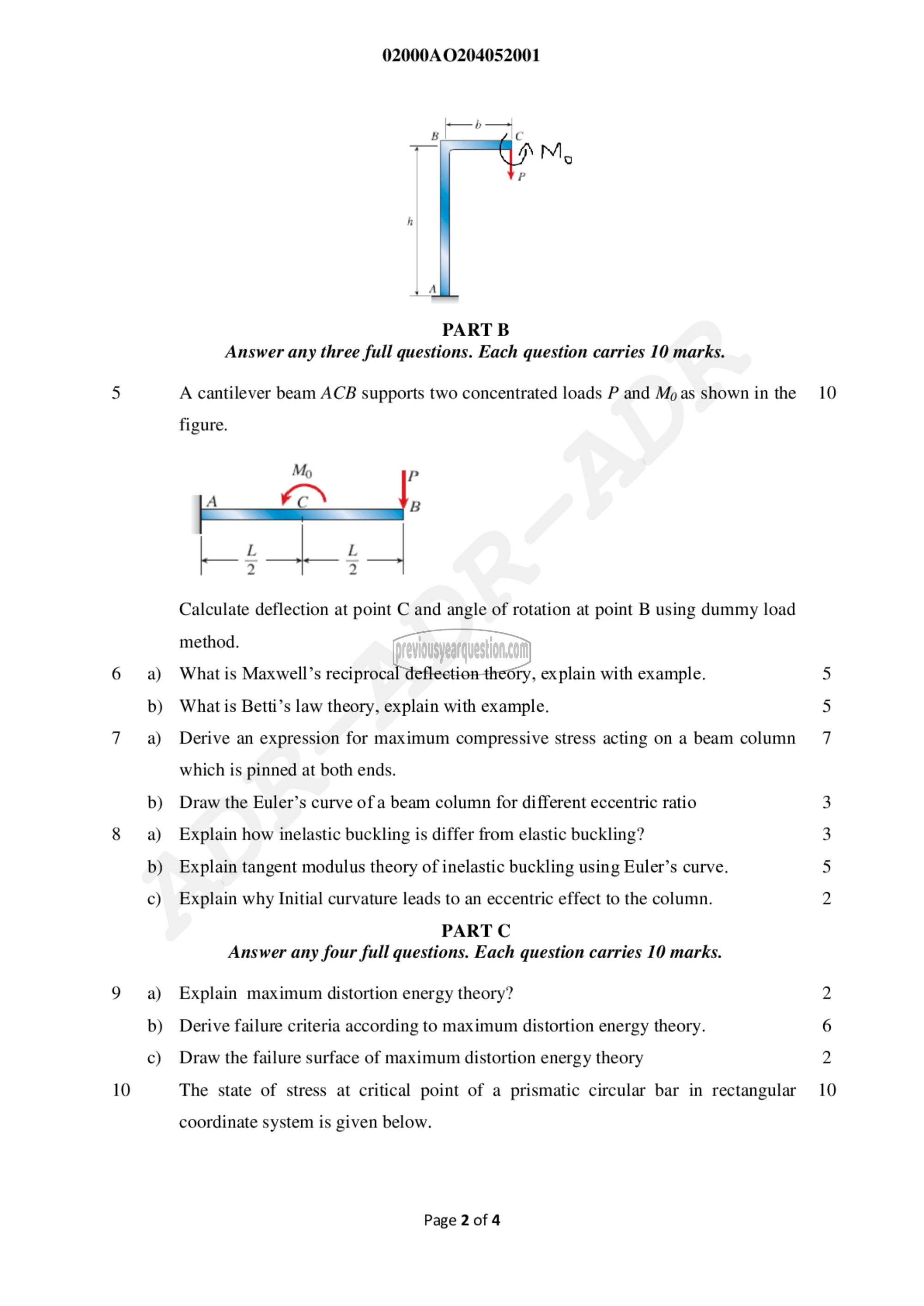 Question Paper - Aircraft Structures-I-2