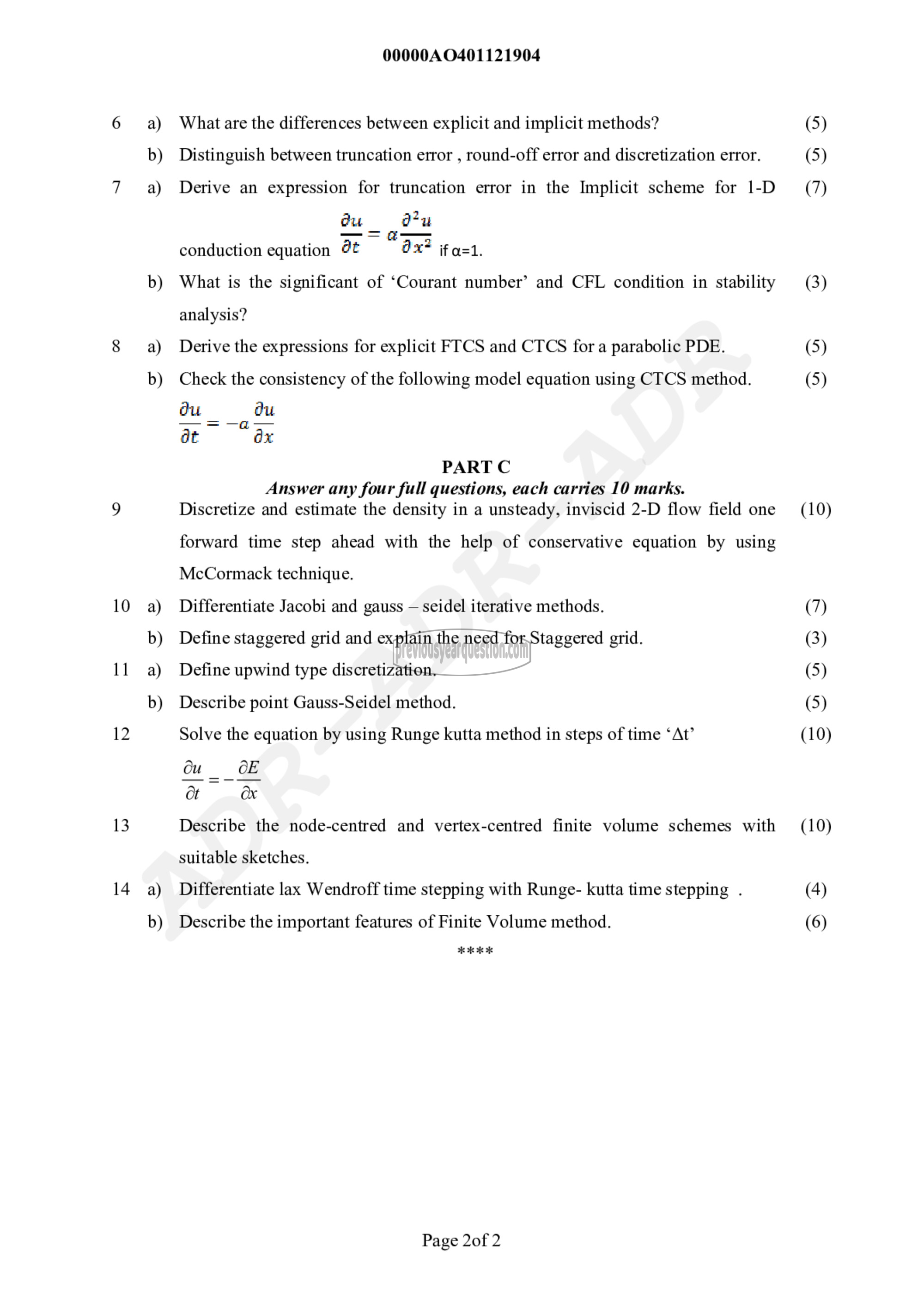 Question Paper - Computational Fluid Dynamics-2