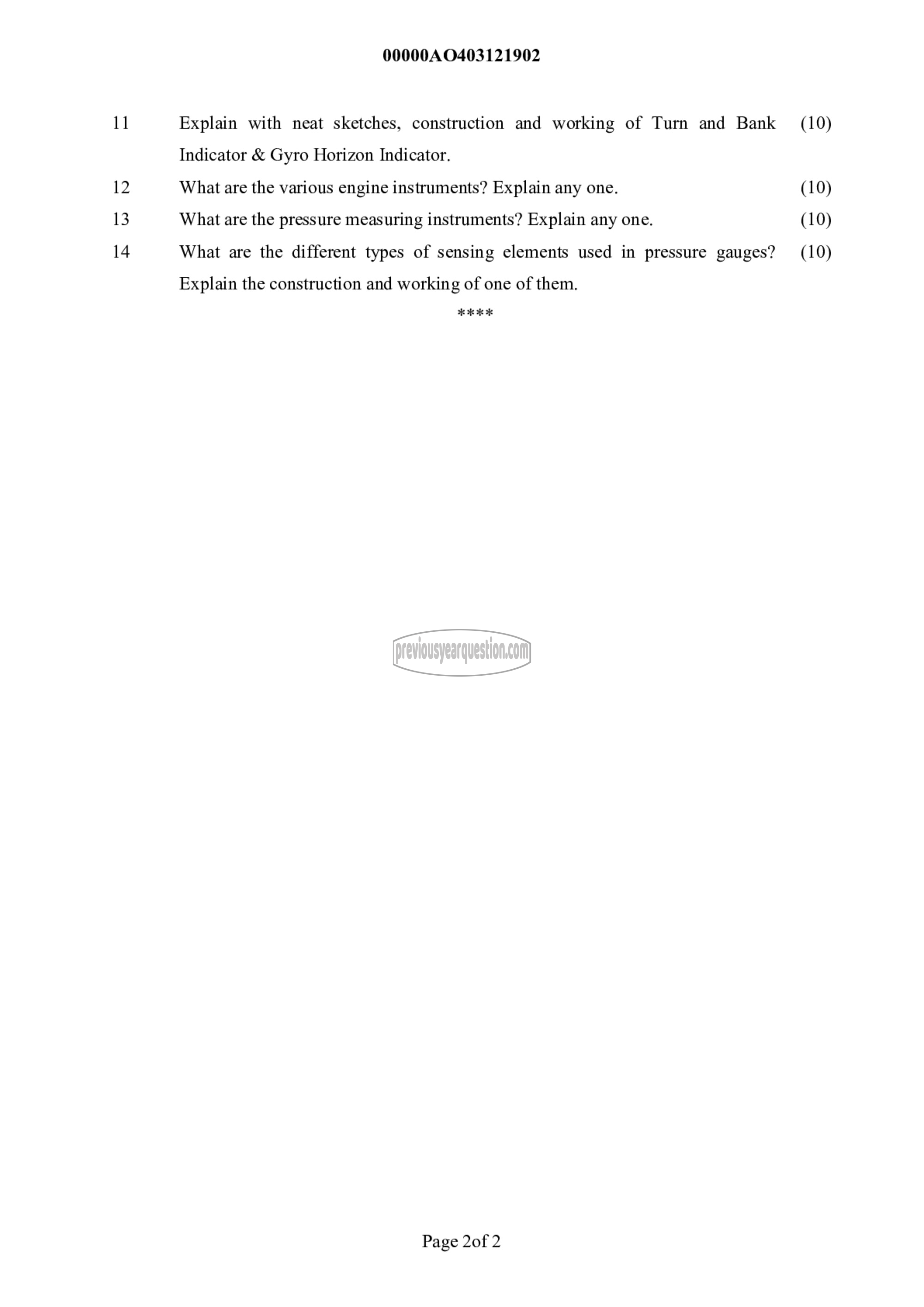 Question Paper - Aircraft Systems and Instruments-2