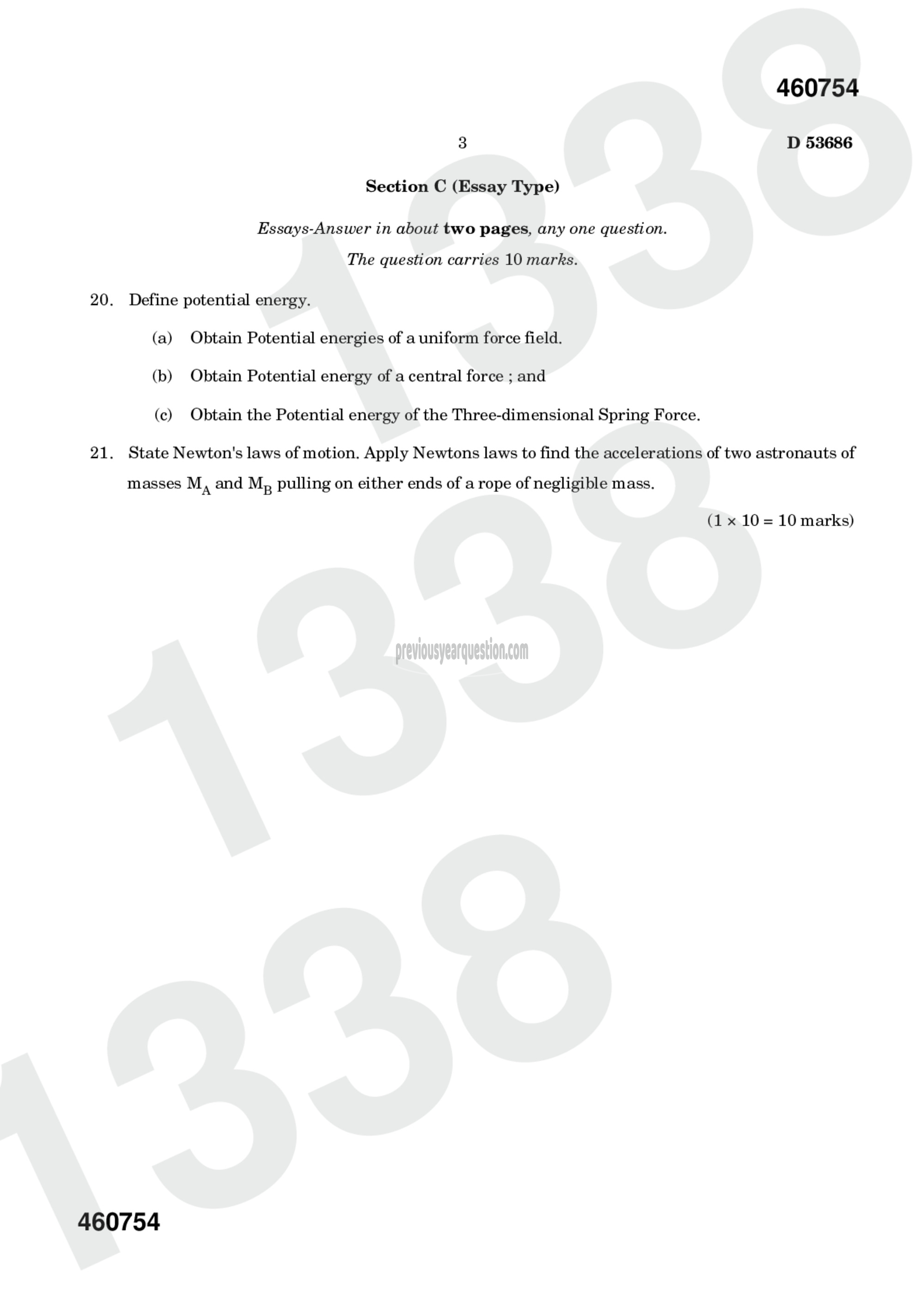 Question Paper - Mechanics I-3