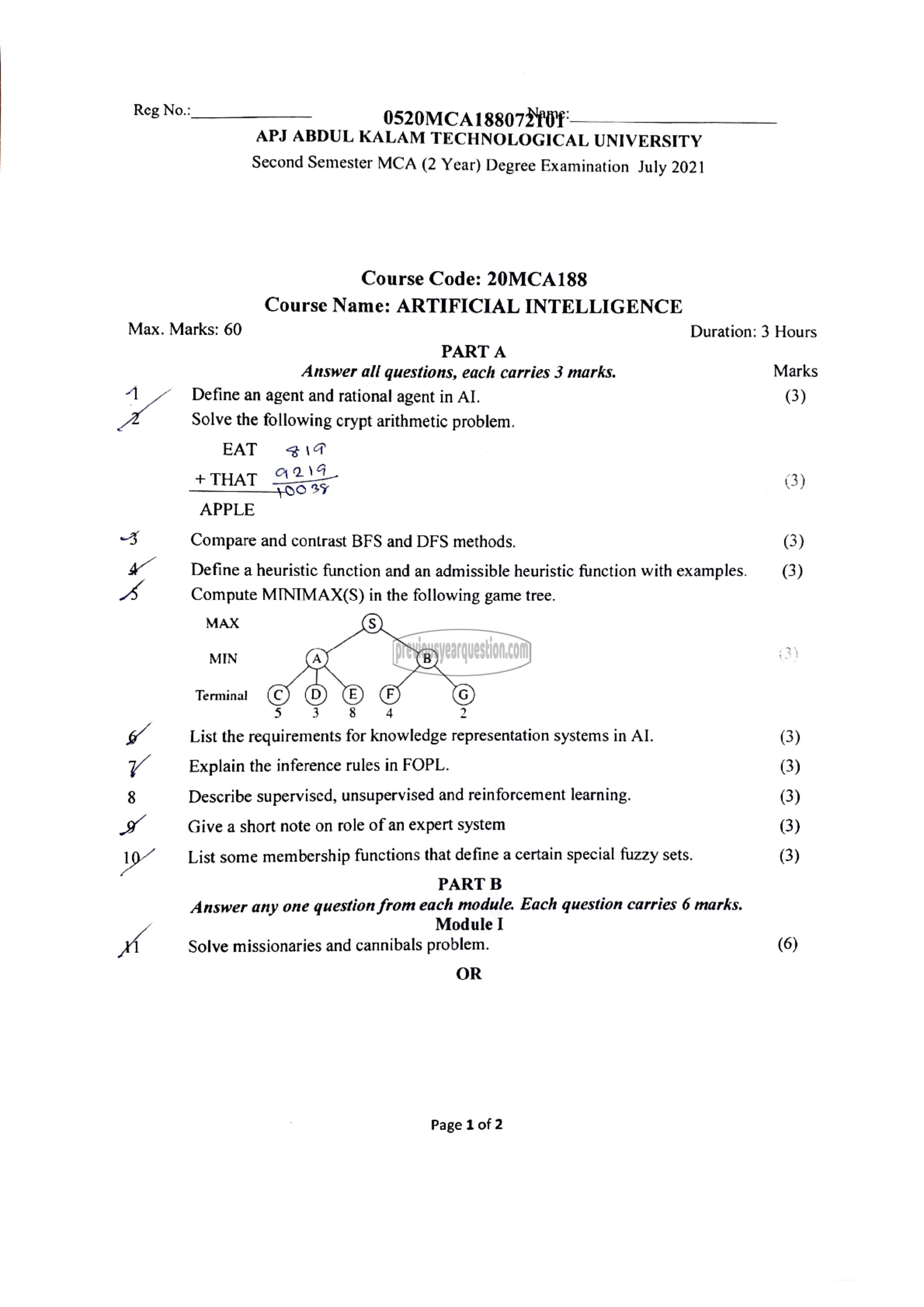 Question Paper - Artificial Intelligence-1