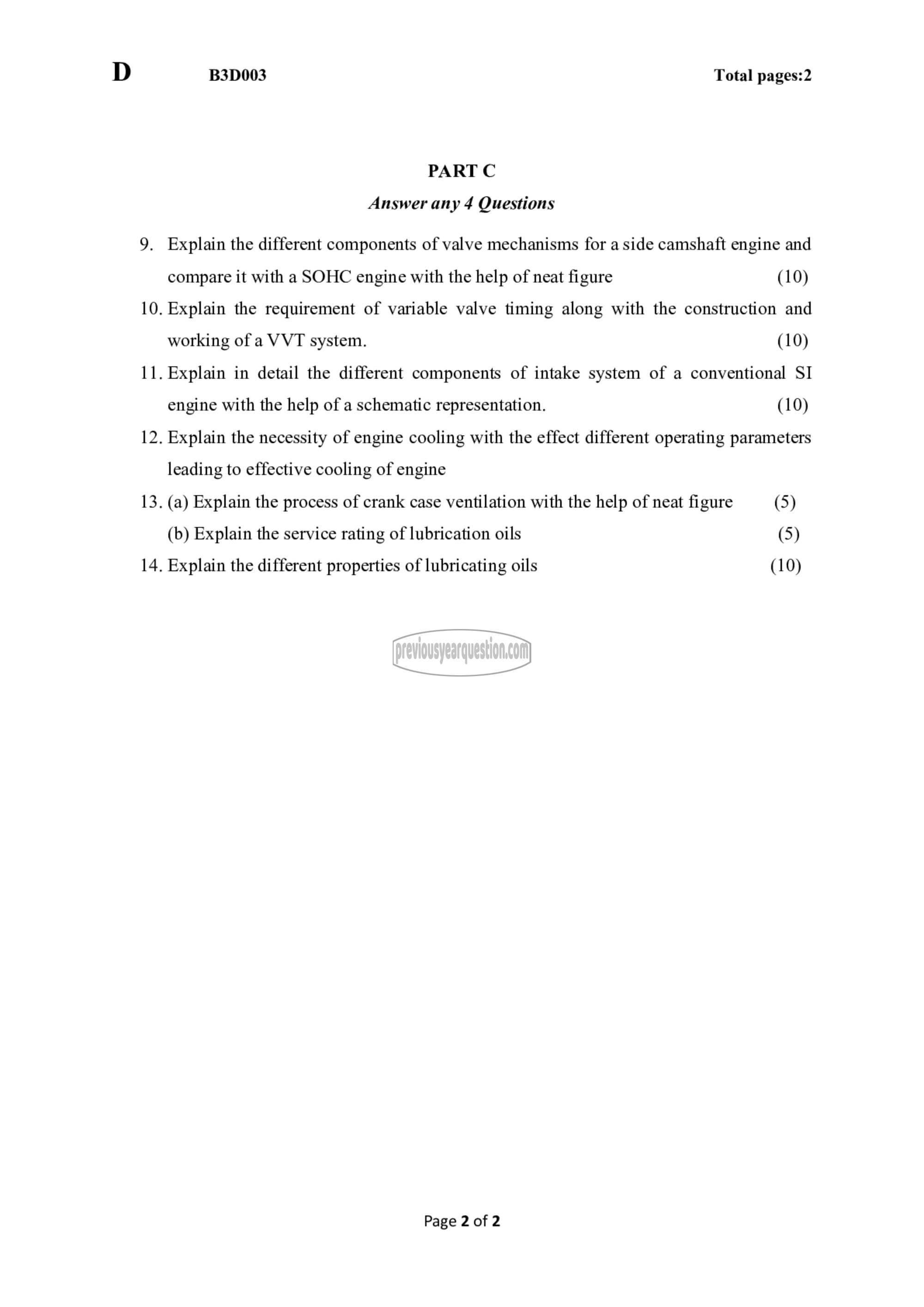 Question Paper - S I Engines & Combustion-2