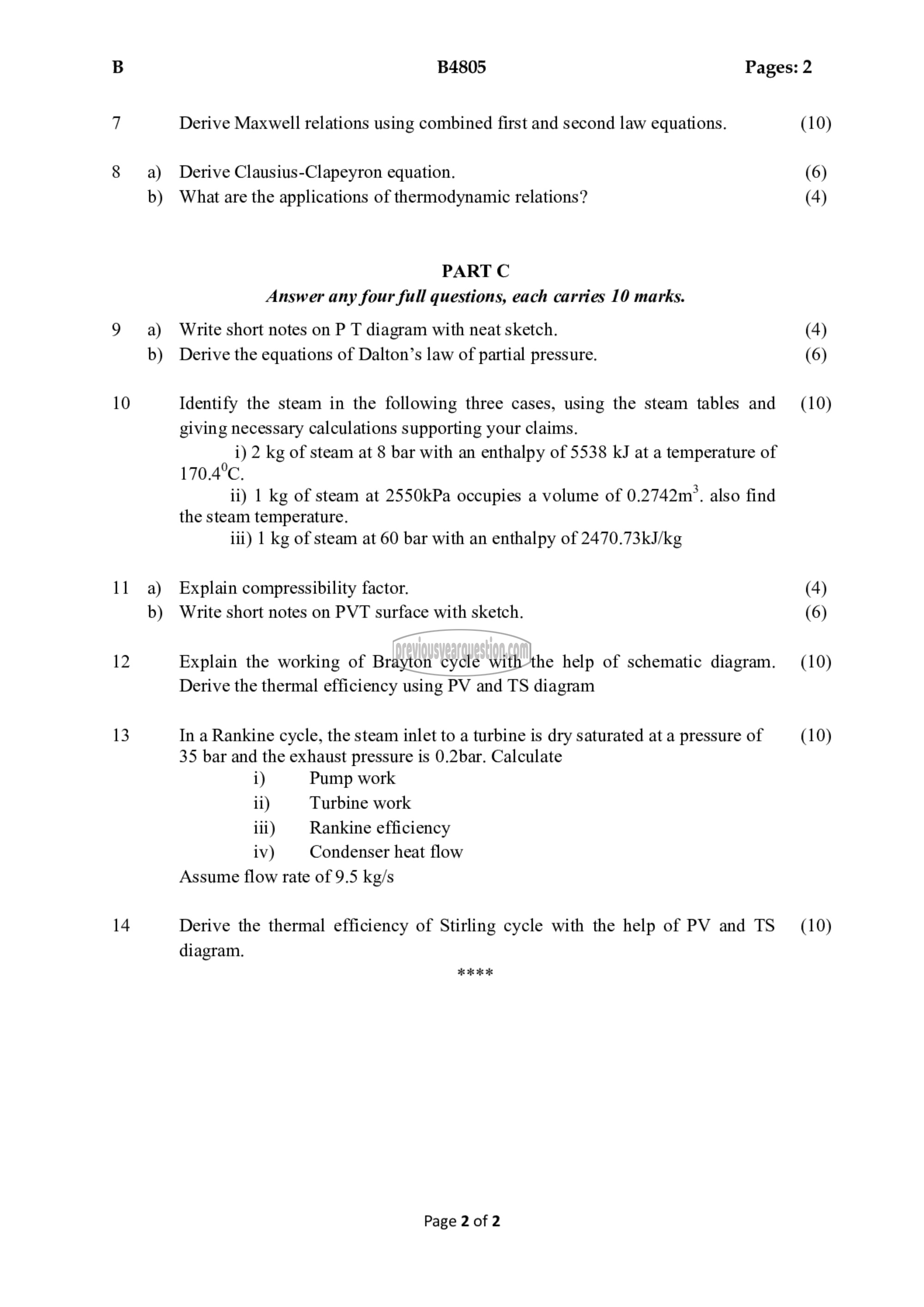 Question Paper - Advanced Thermodynamics-2