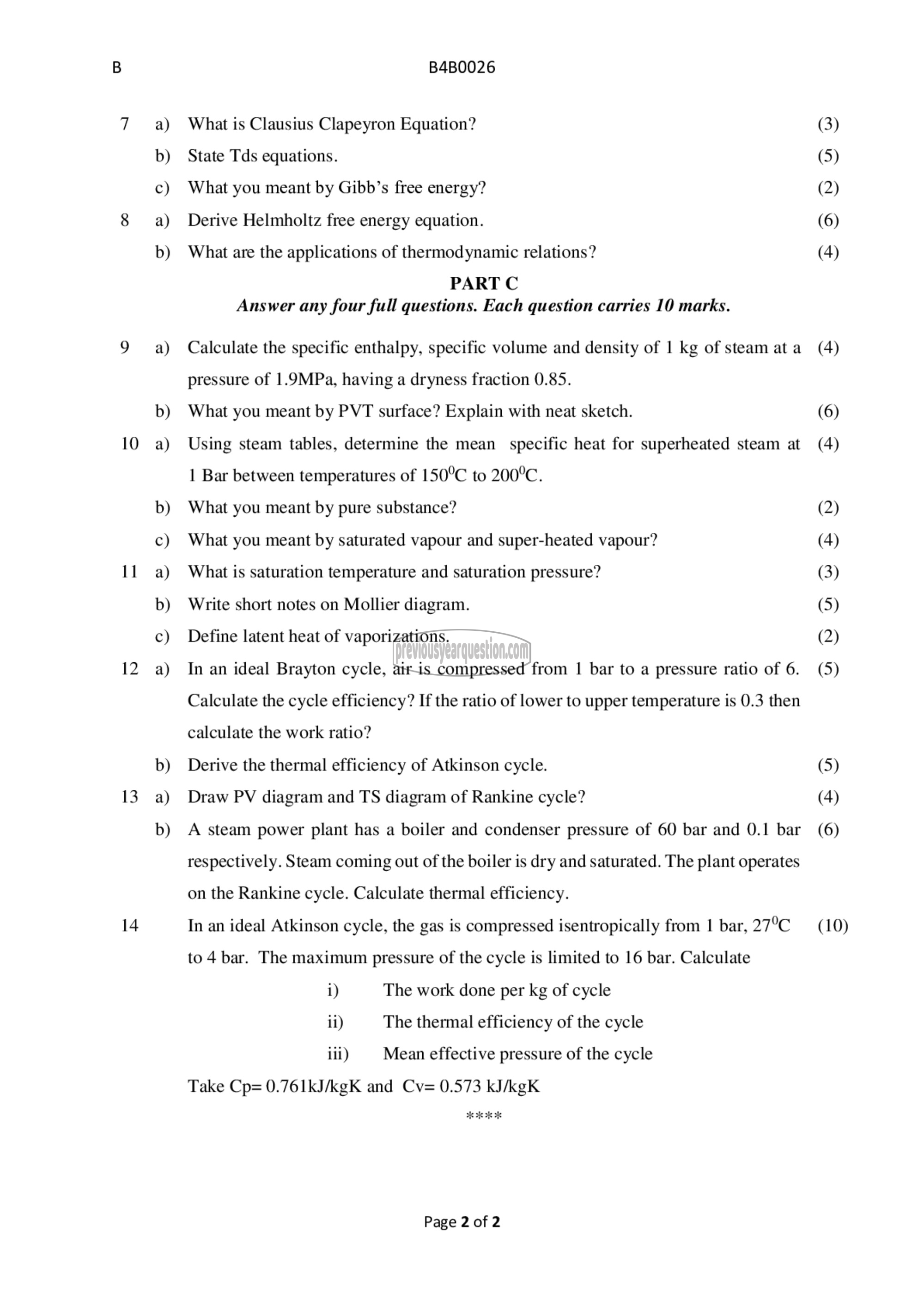 Question Paper - Advanced Thermodynamics-2