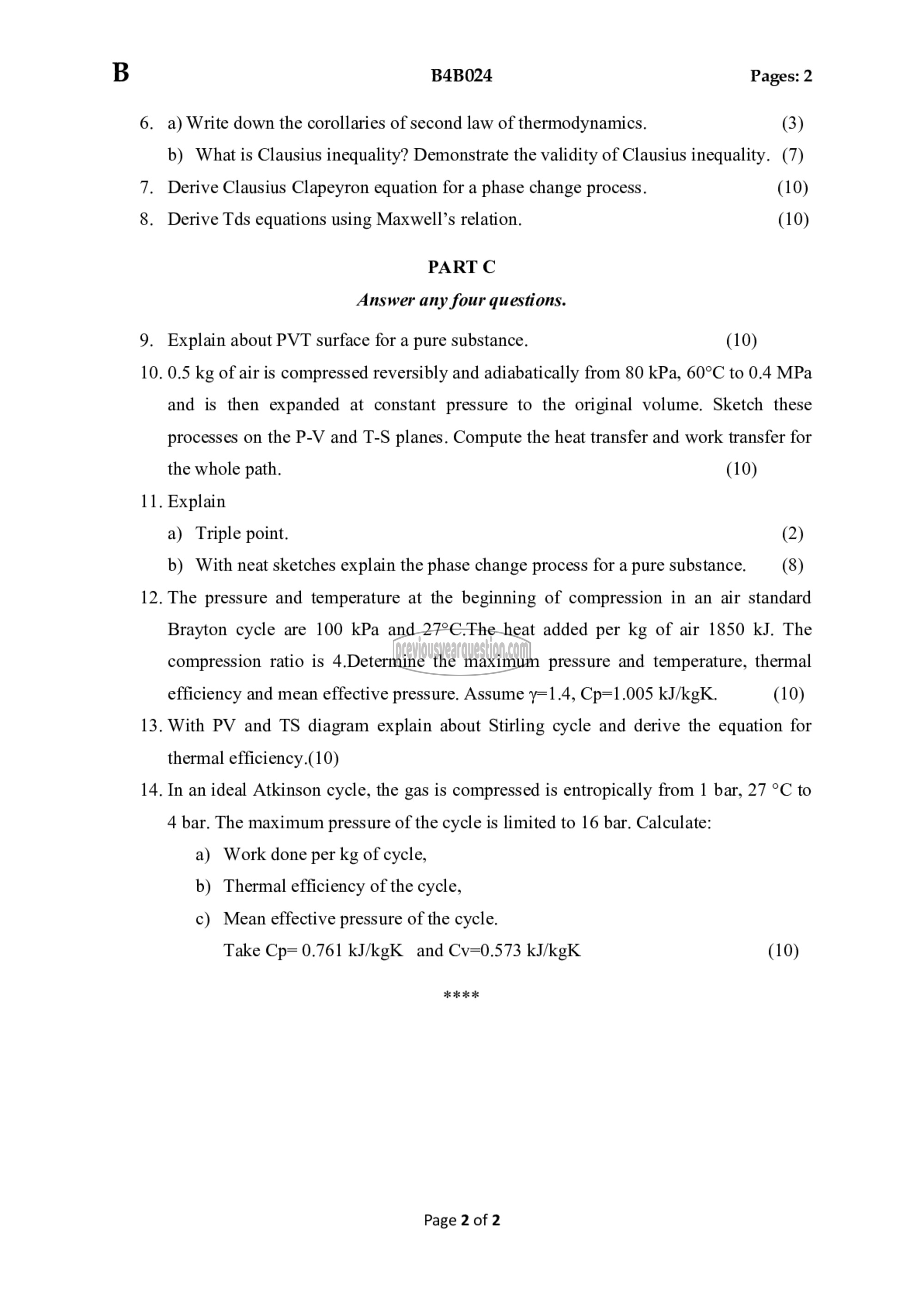 Question Paper - Advanced Thermodynamics-2