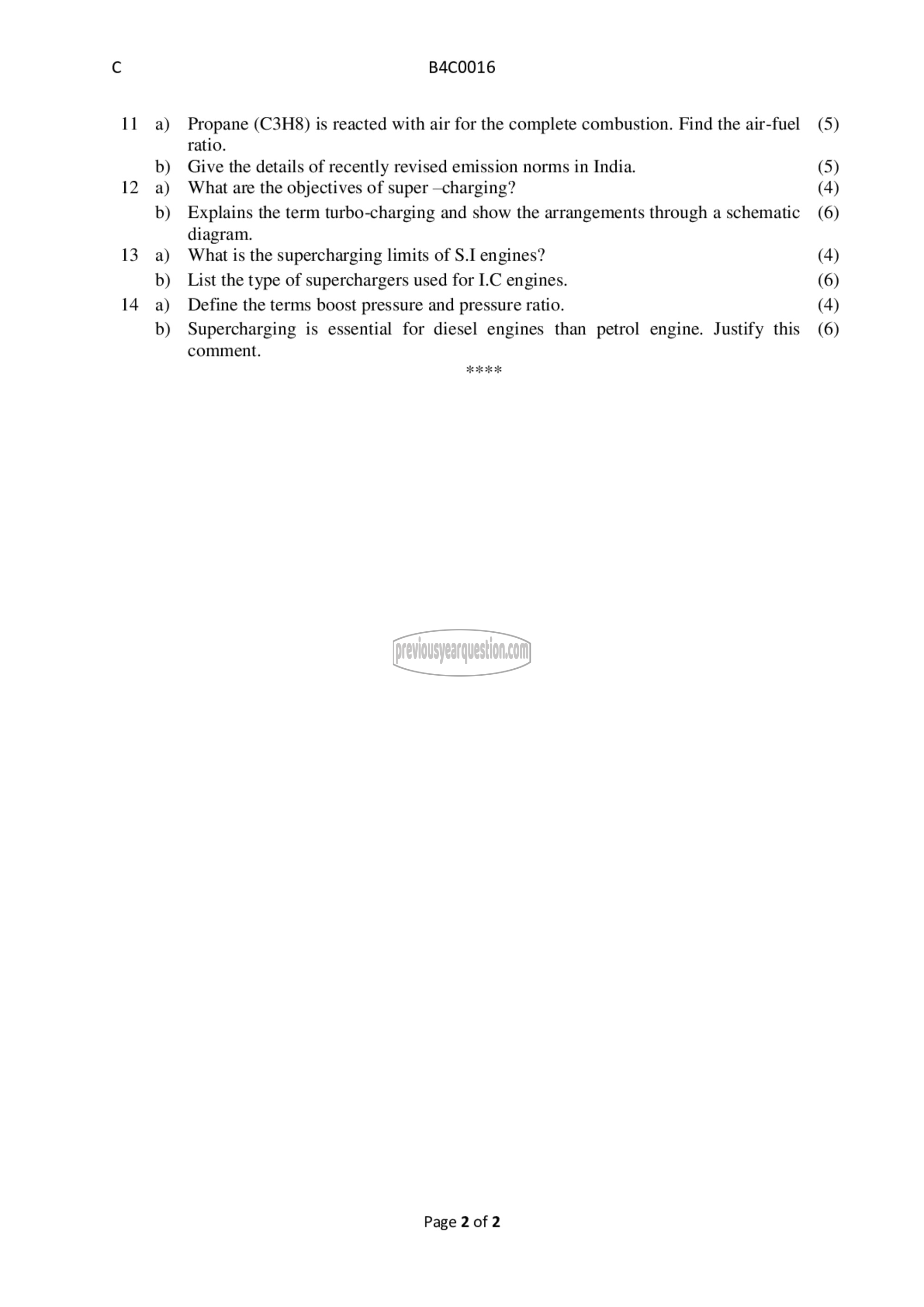 Question Paper - C I Engines & Combustion-2