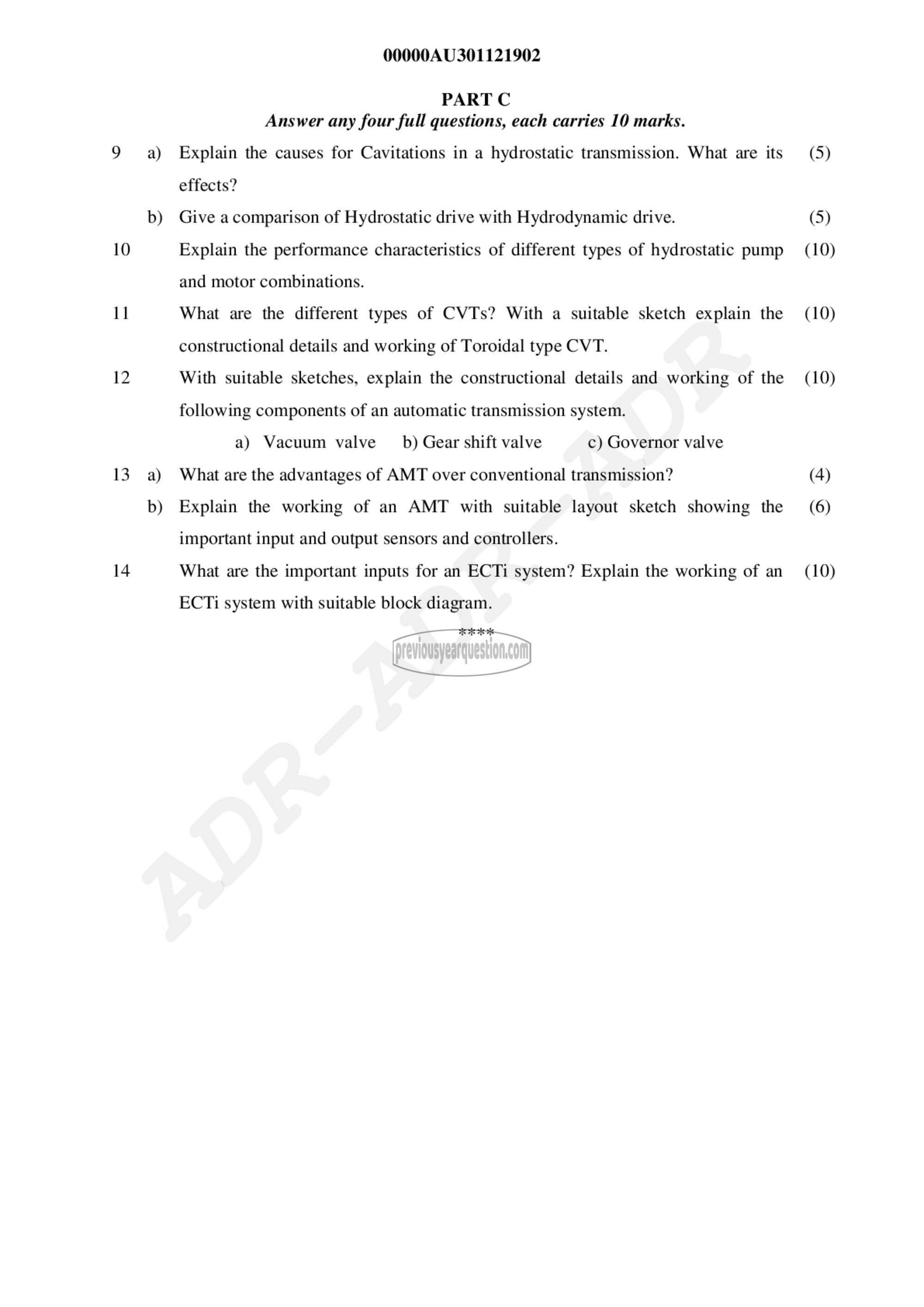 Question Paper - Auto Transmission-2