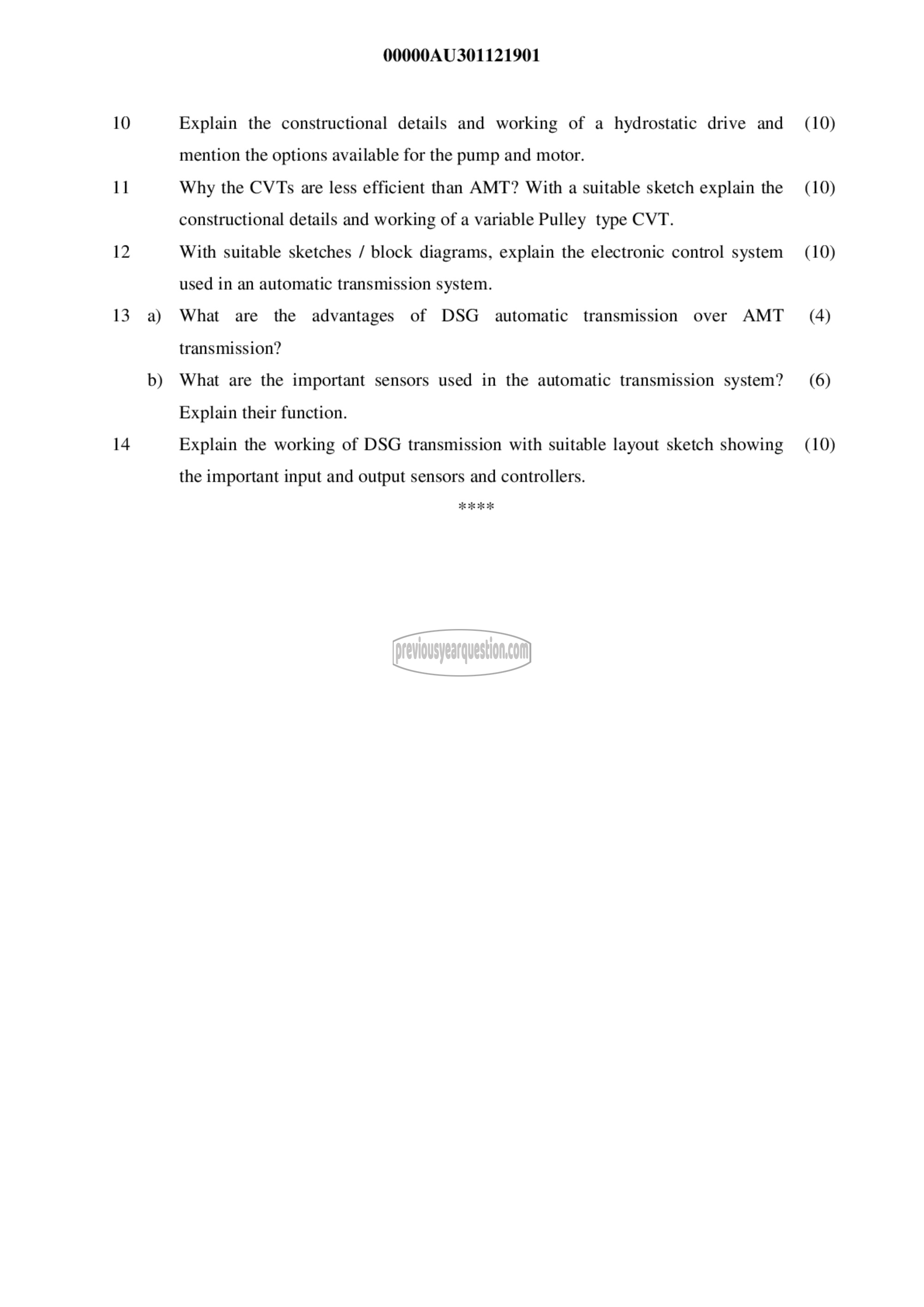 Question Paper - Auto Transmission-2