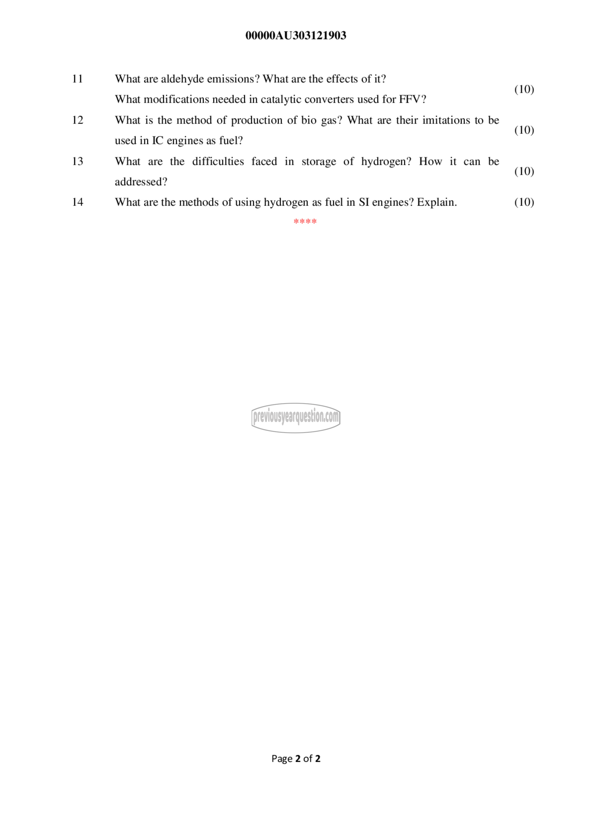 Question Paper - Fuels and Combustion-2