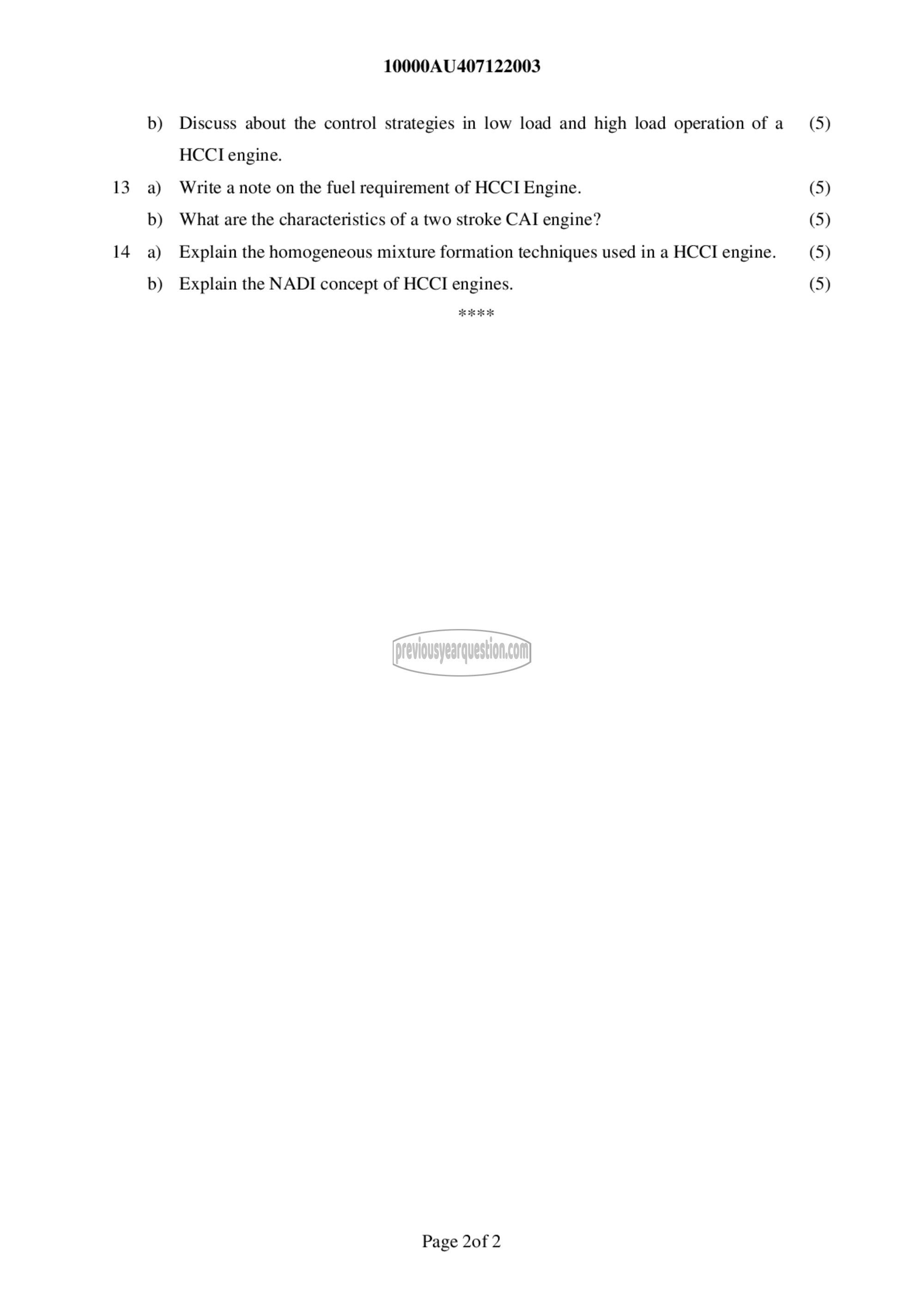 Question Paper - Advanced I C Engines-2