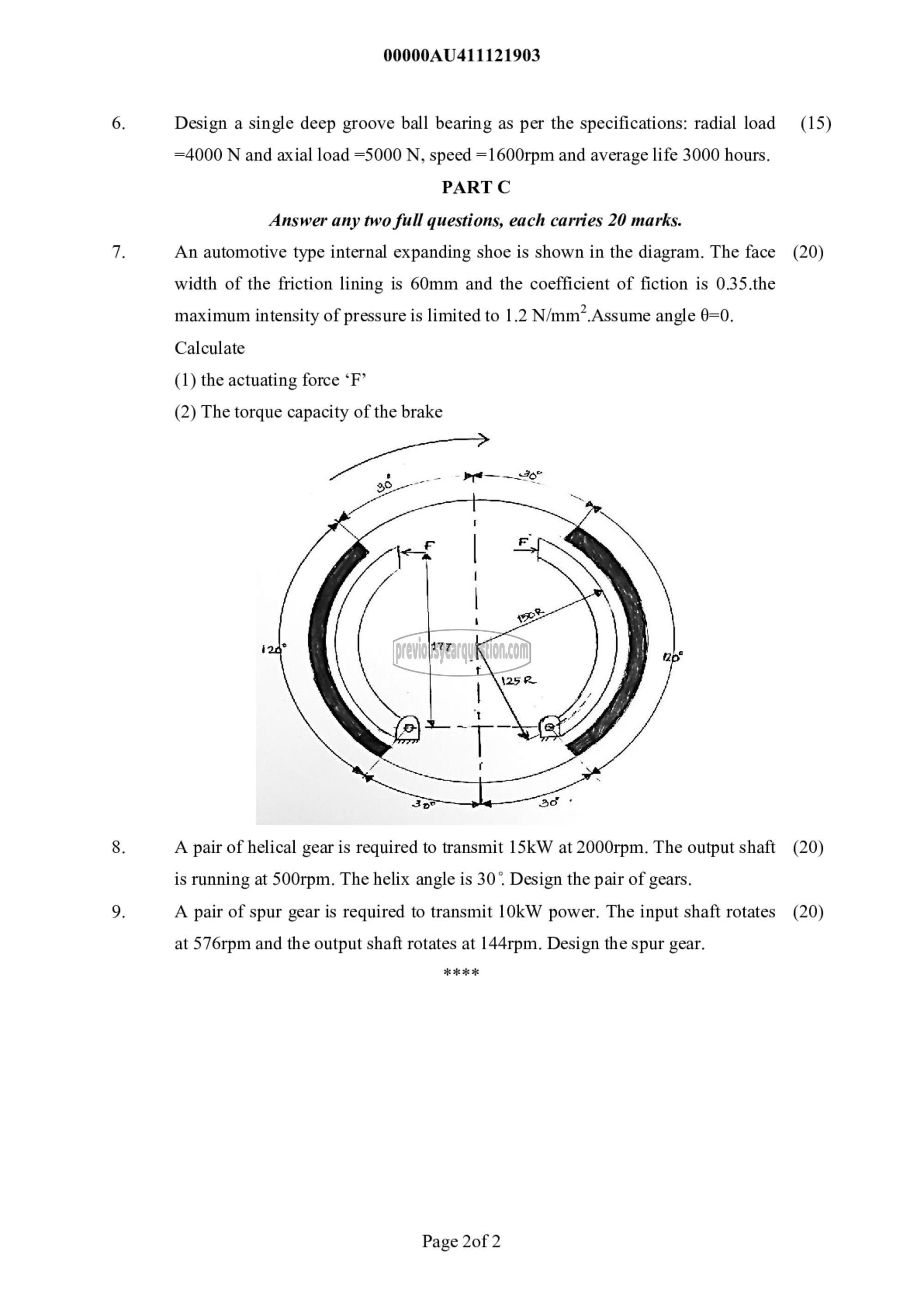 Question Paper - Engine and Drive Line Design-2